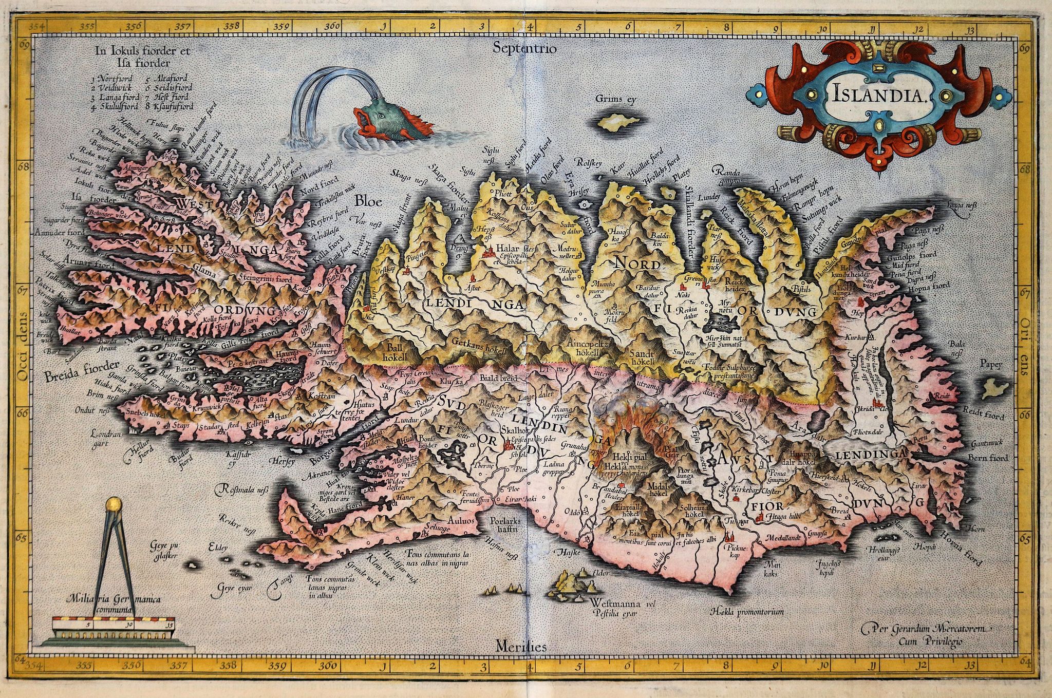 MERCATOR, G./ HONDIUS, J., Islandia., antique map, old maps