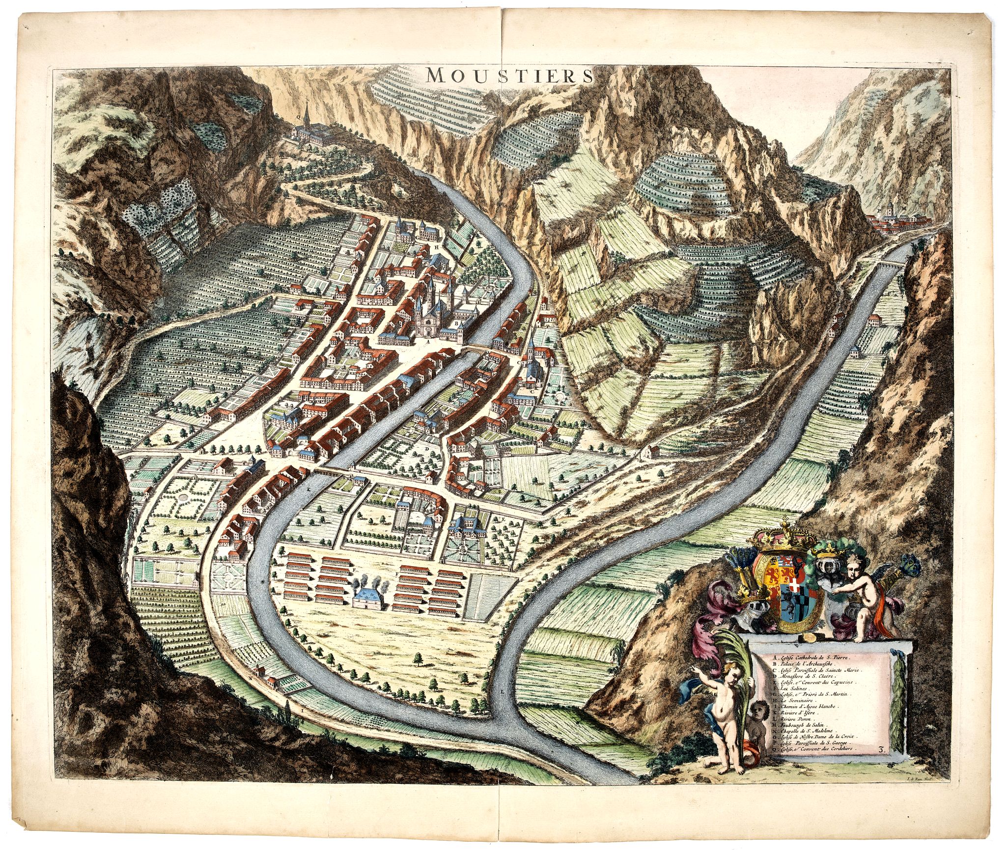 BLAEU, J./ MORTIER, P./ ALBERTS, R., Moustiers., antique map, old maps