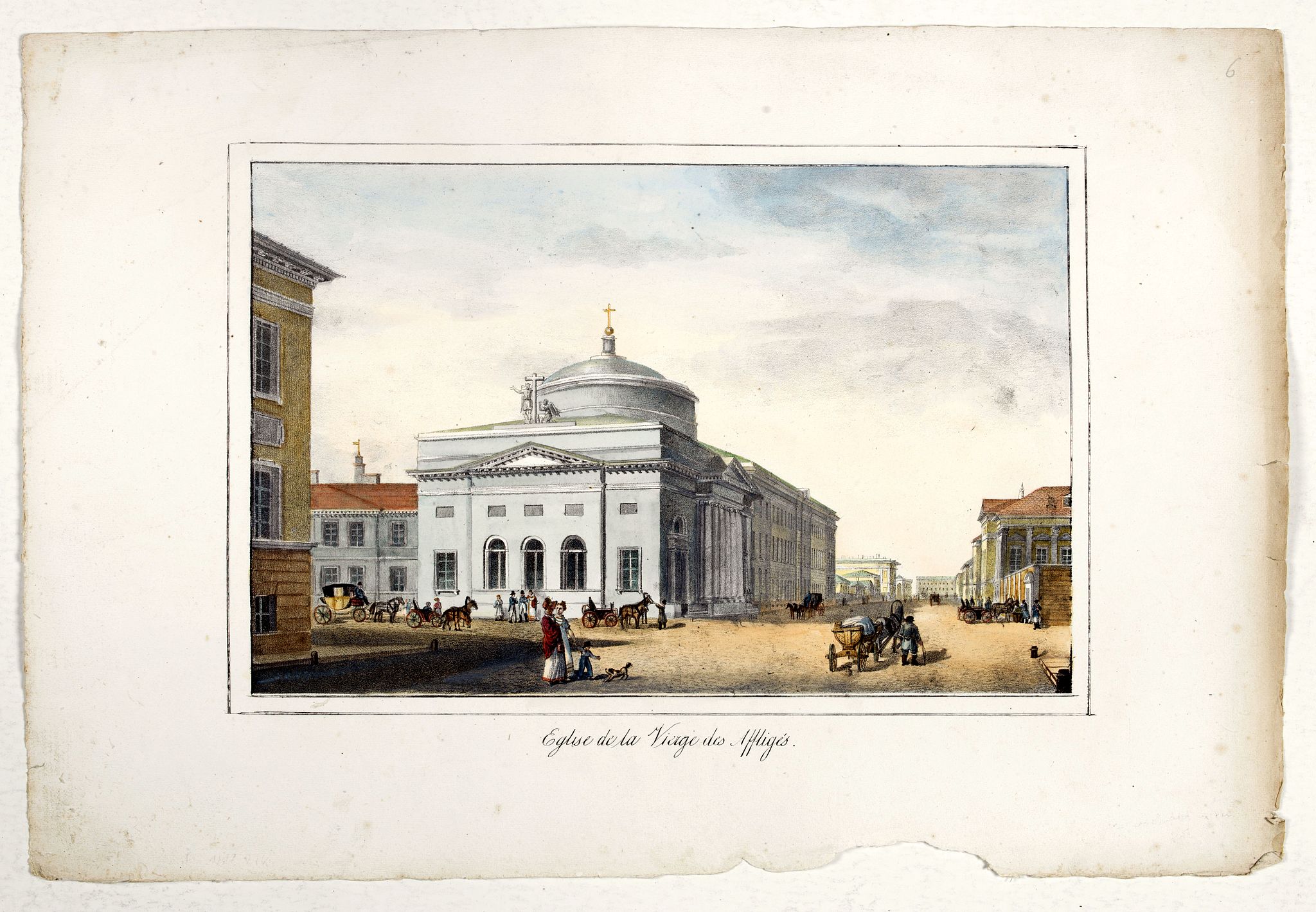 PLUCHART, A., Eglise de la Vierge des Affligés., antique map, old maps