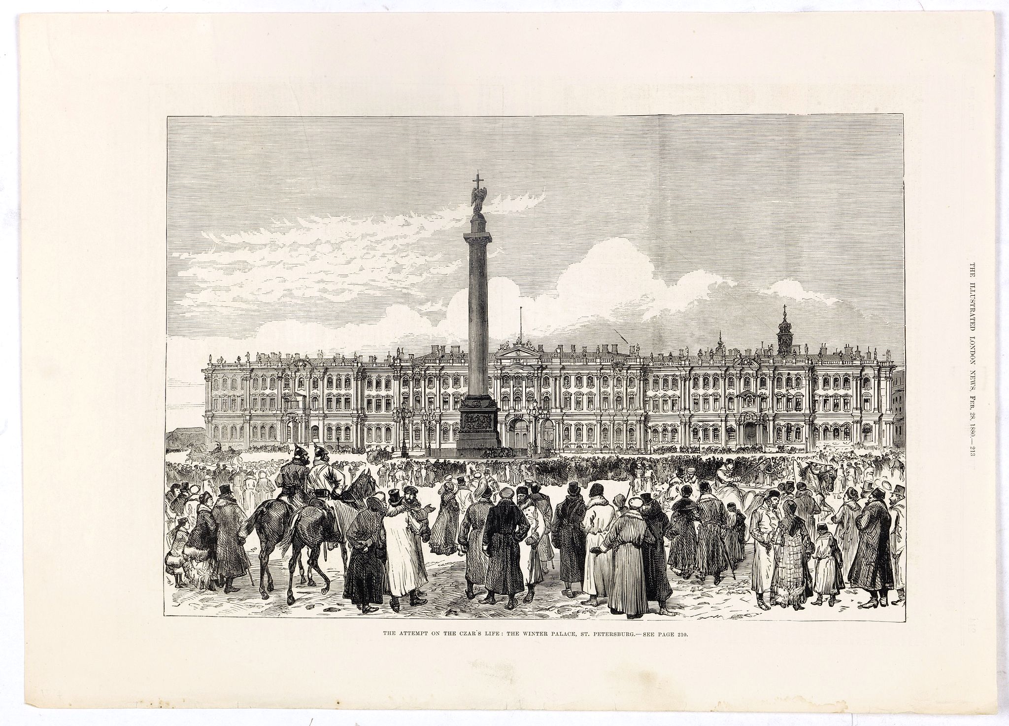 ILLUSTRATED LONDON NEWS., The attempt on the Czar's life: The Winter Palace, St Petersburg., antique map, old maps