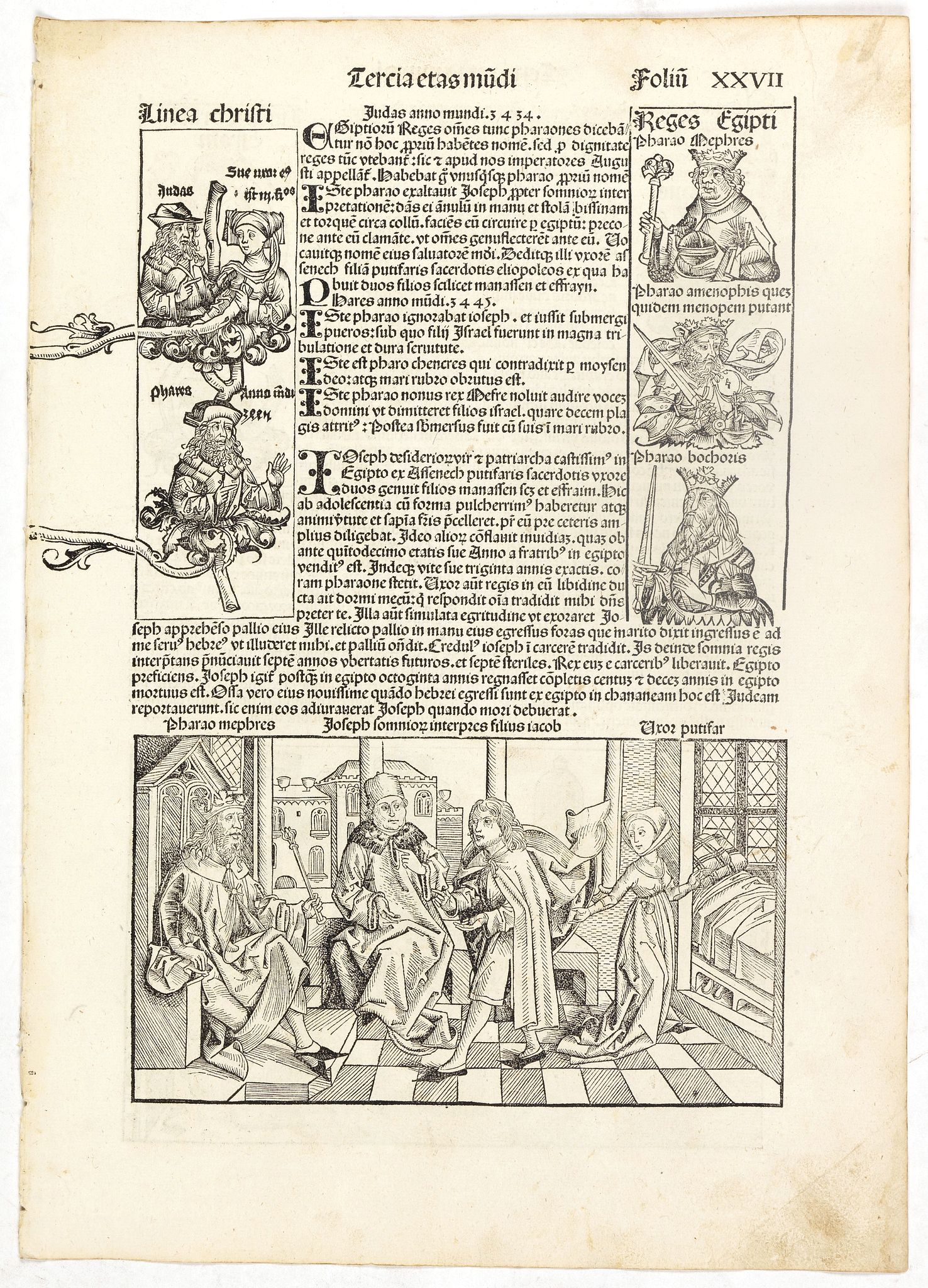 SCHEDEL, H., Tercia Etas Mundi. Folium. XXVII (with view of Athens), antique map, old maps
