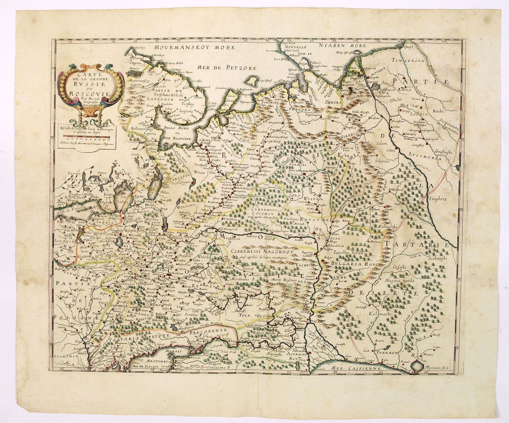 MARIETTE, P., Carte de la grande Russie ou Moscovie. . ., antique map, old maps