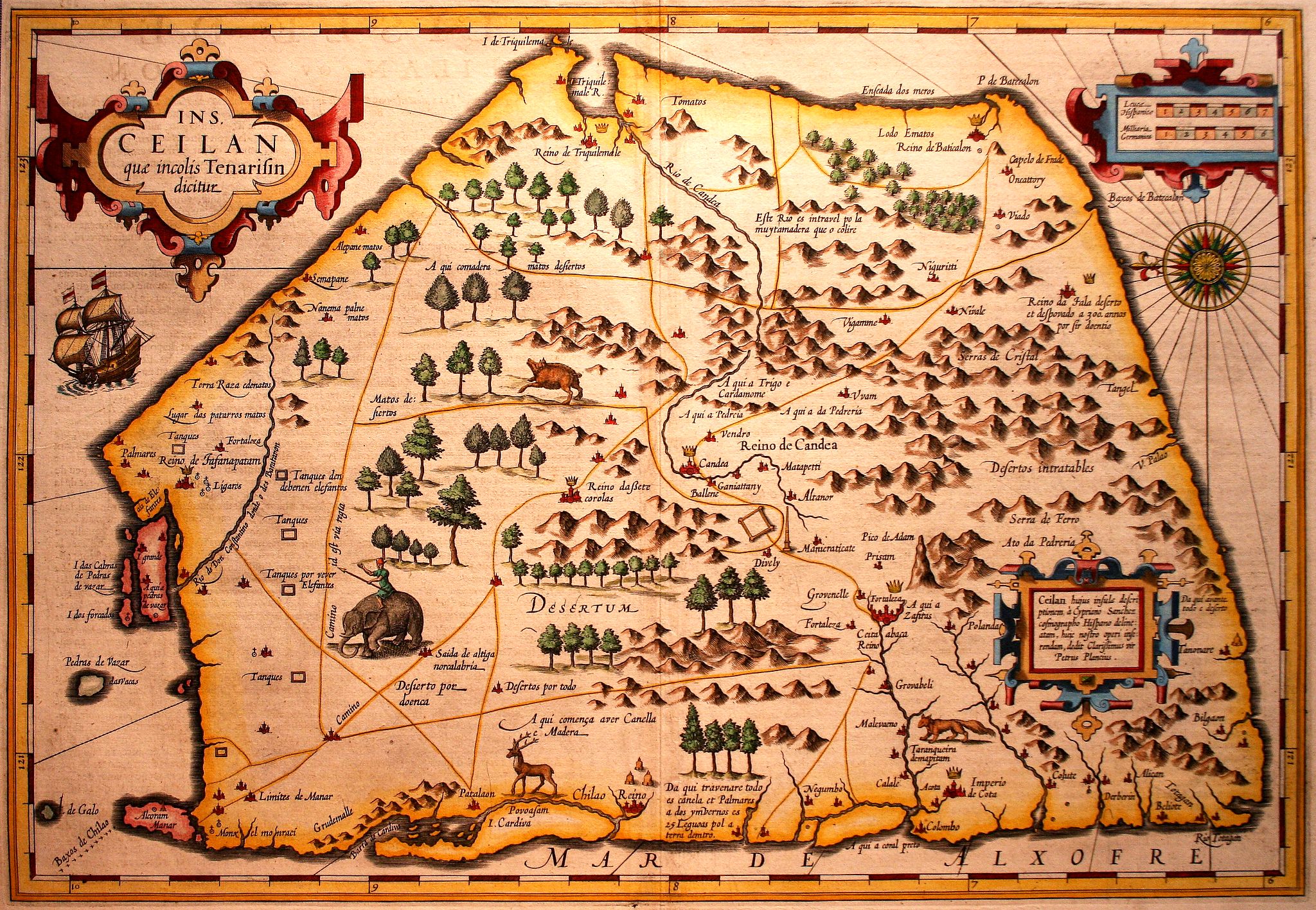 MERCATOR, G. / HONDIUS, J., Ins. Ceilan que incolis Tenarisin dictur., antique map, old maps