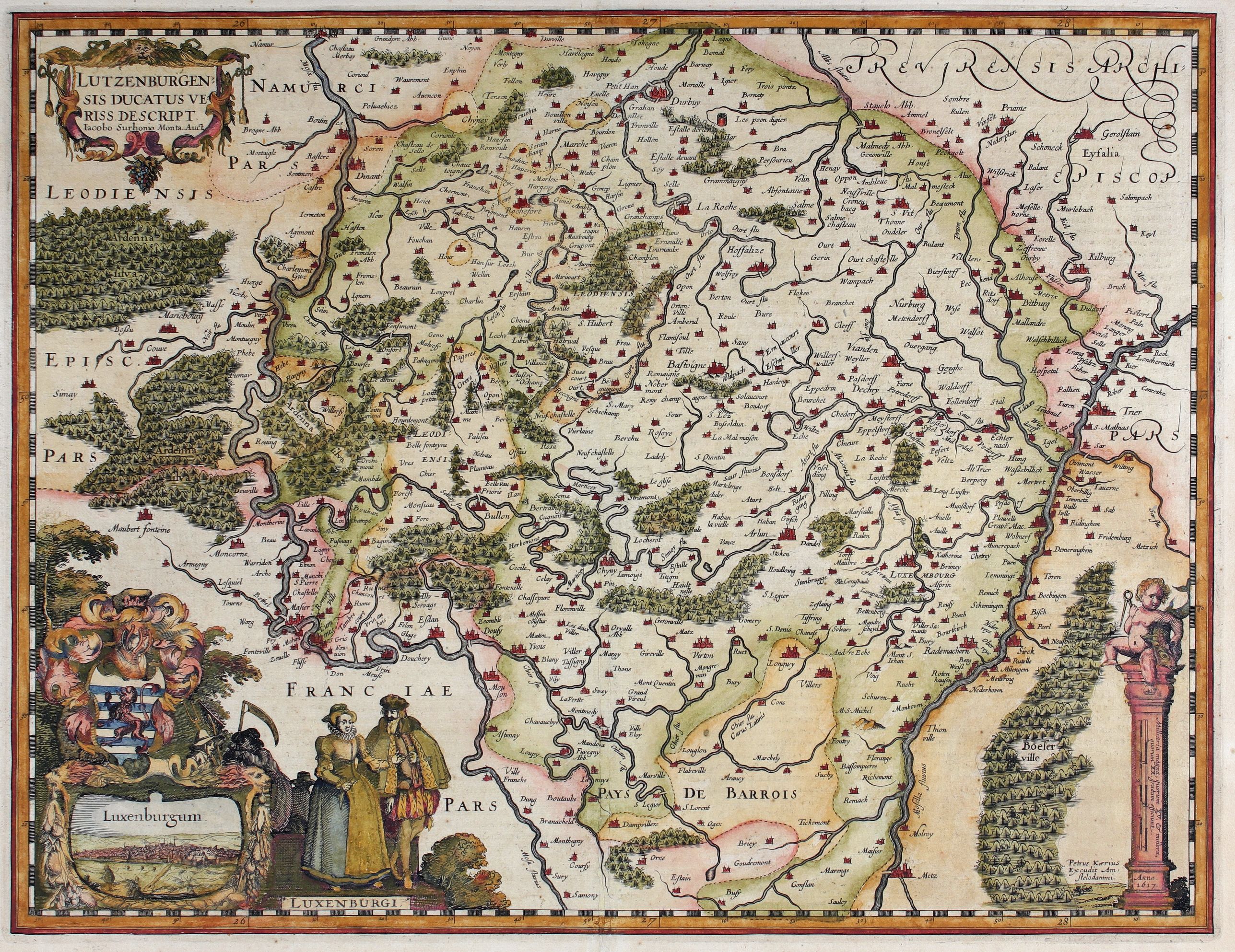 KAERIUS, P., Lutzenburgensis Ducatus Veriss. descript., antique map, old maps