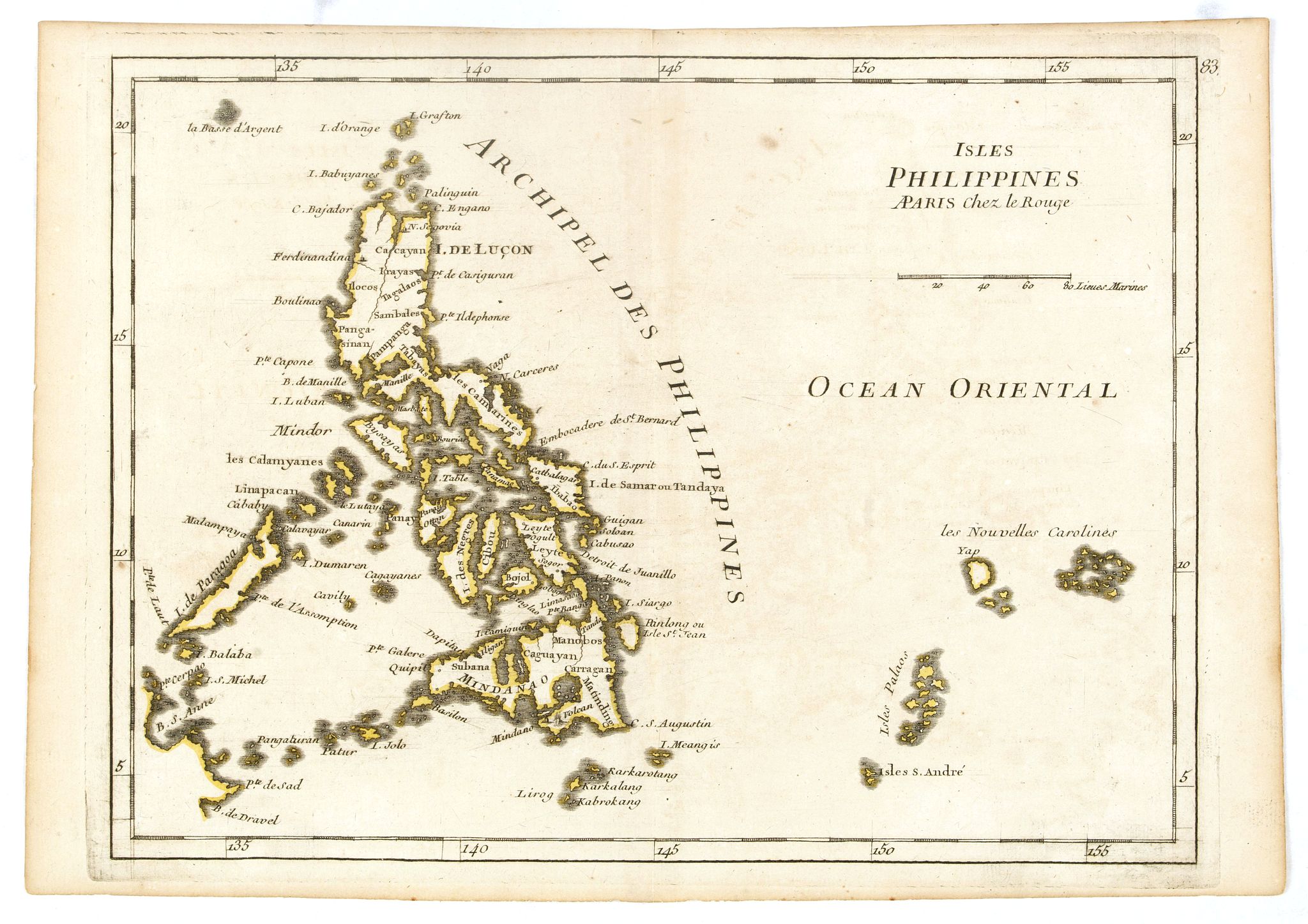 LE ROUGE, G.L., Isles Philippines., antique map, old maps