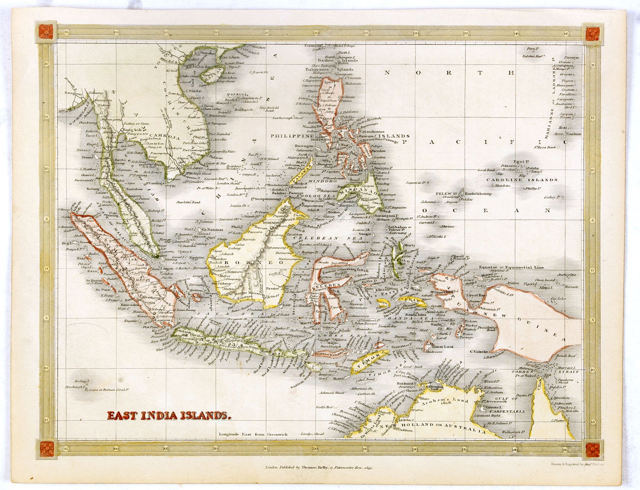 KELLY, Th., East India Islands., antique map, old maps