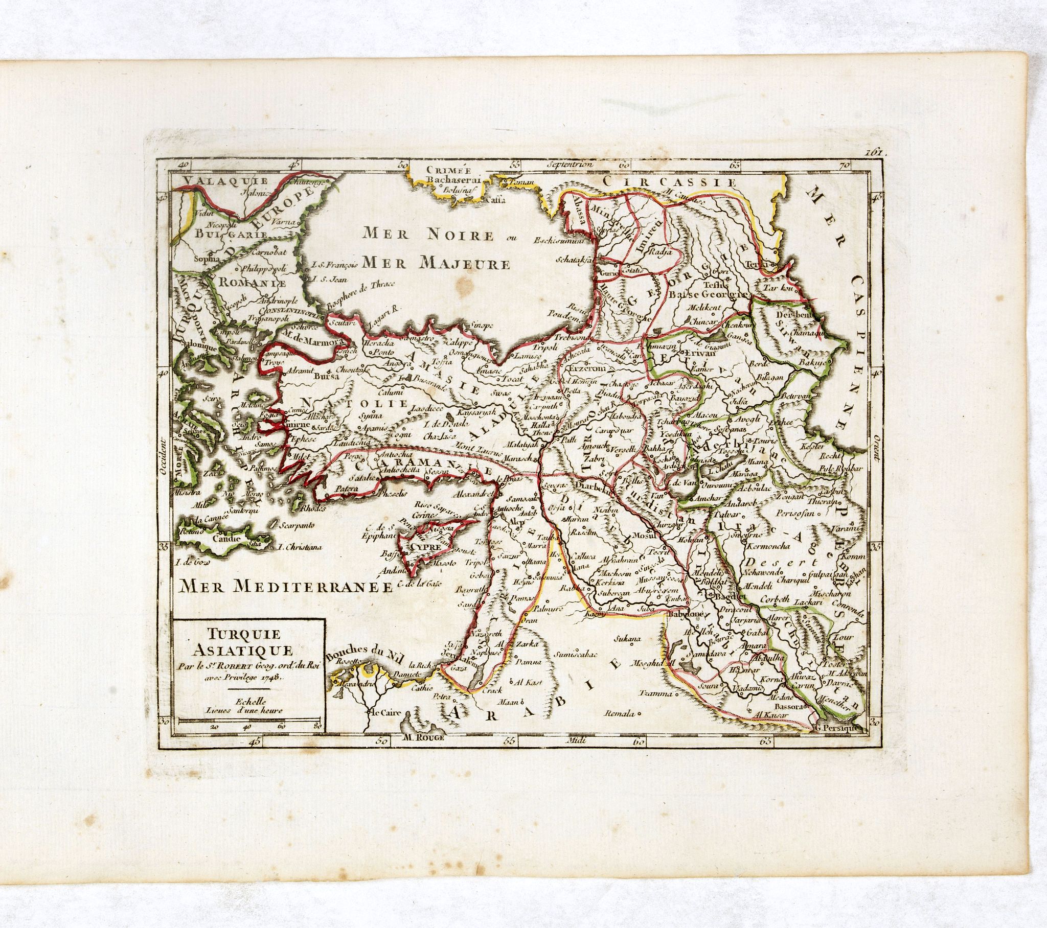 VAUGONDY, R. de, Turquie Asiatique. Par le Sr. Robert Geog. Ord du Roi avec Privilege 1748., antique map, old maps