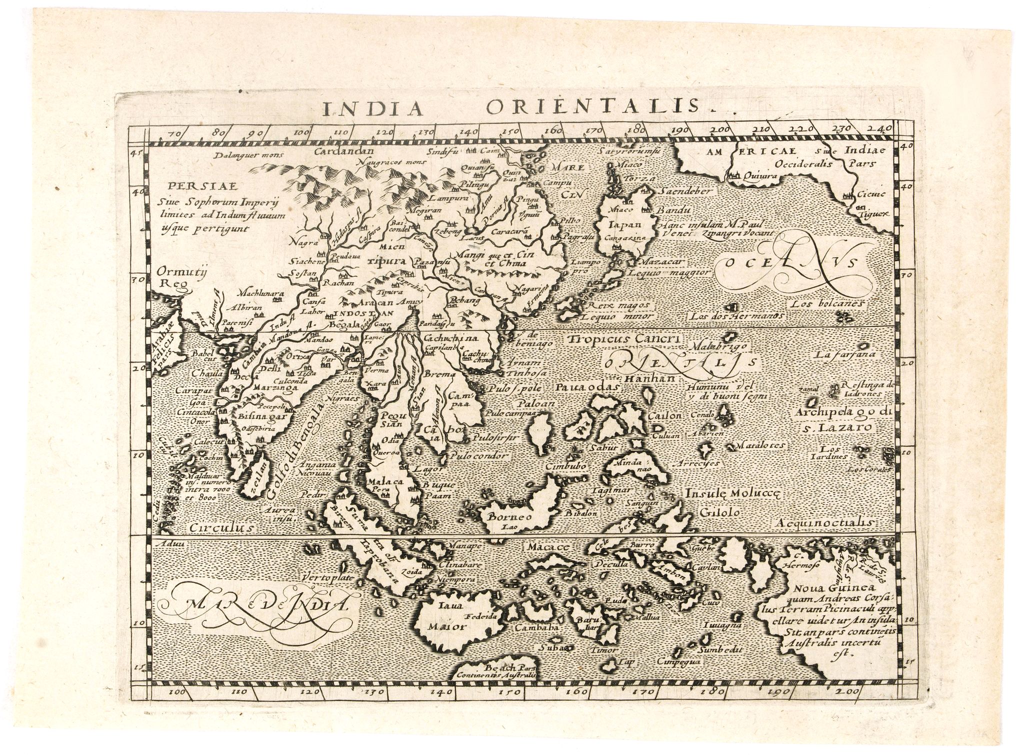 MAGINI, G.A./ PORRO, G., India Orientalis., antique map, old maps