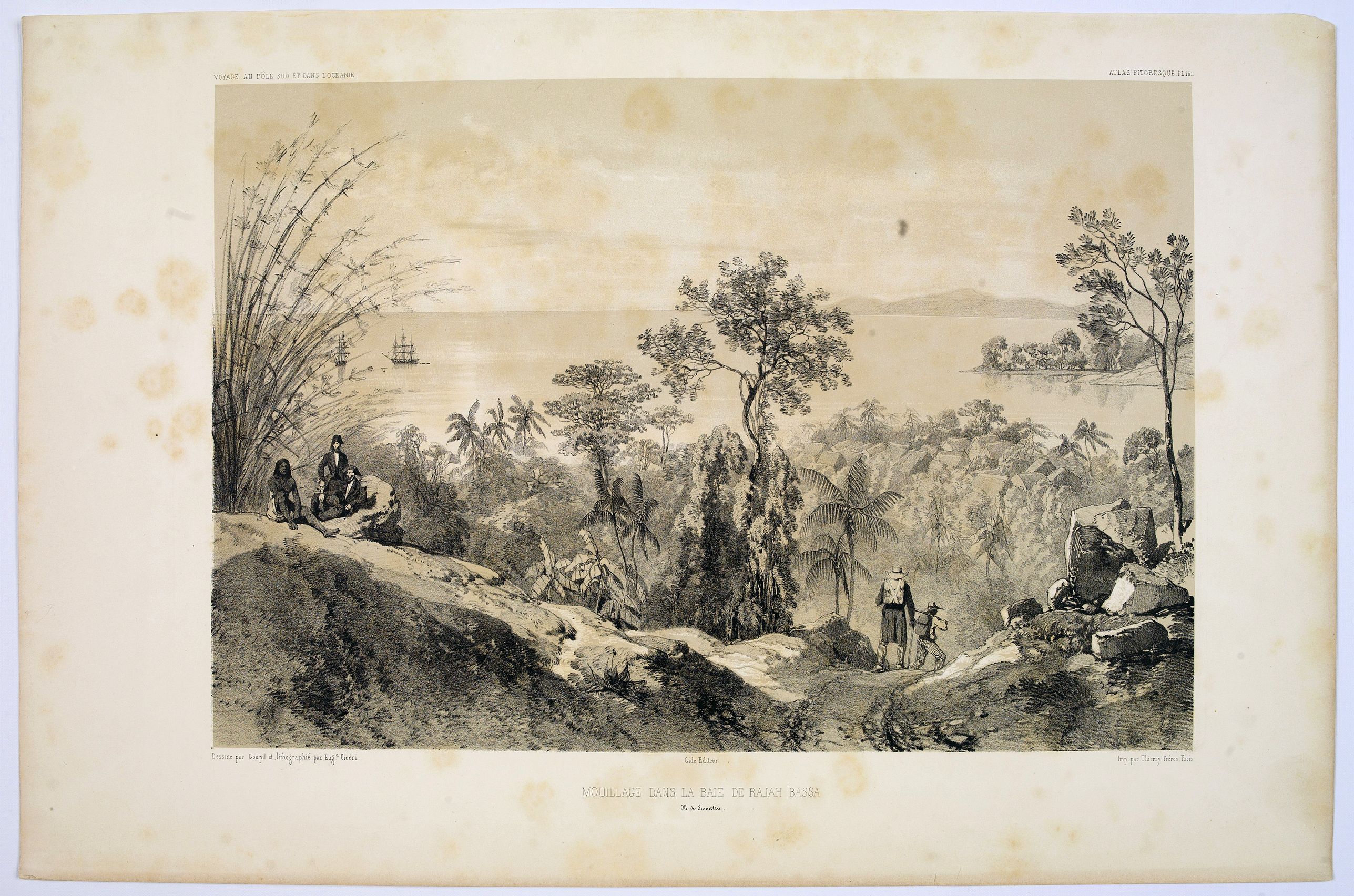 DUMONT D'URVILLE, Jules., Mouillage dans la Baie de Rajah Bassa., antique map, old maps