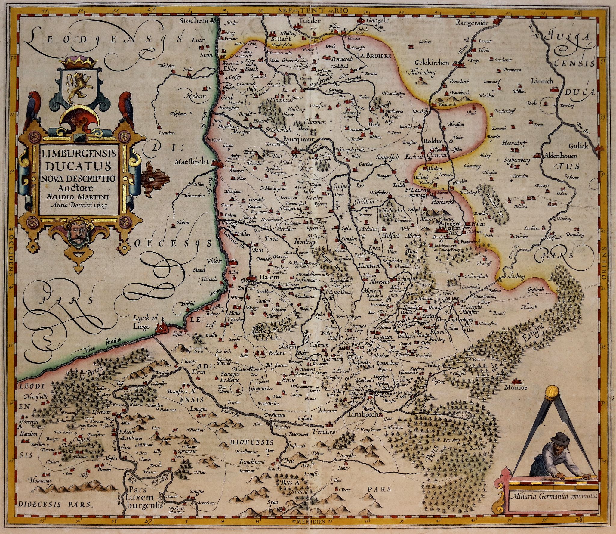MERCATOR, G. / HONDIUS, J., Limburgensis Ducatus Nova Descriptio., antique map, old maps