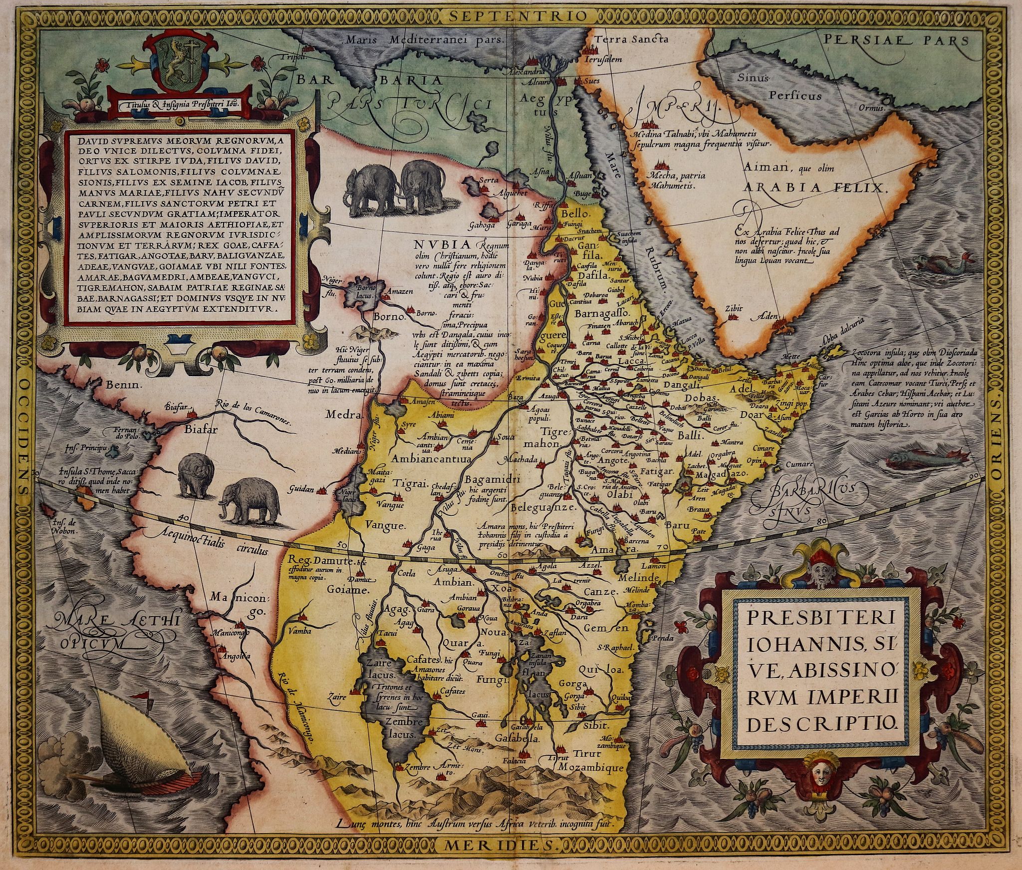 ORTELIUS, A., Presbiteri Iohannis Sive Abissinorum Imperii Descriptio., antique map, old maps