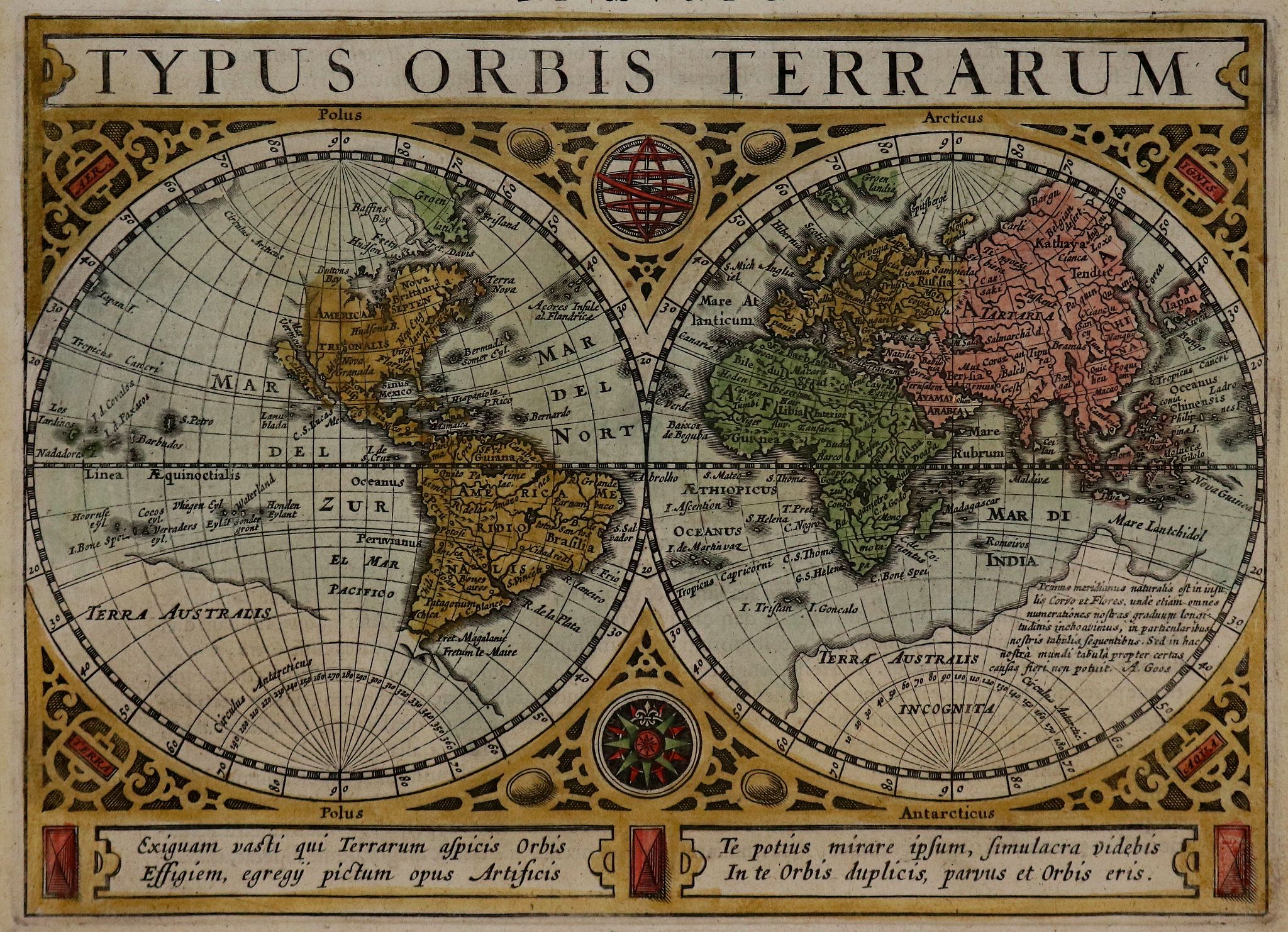 MERCATOR, G./ HONDIUS, J., Typus Orbis Terrarum., antique map, old maps