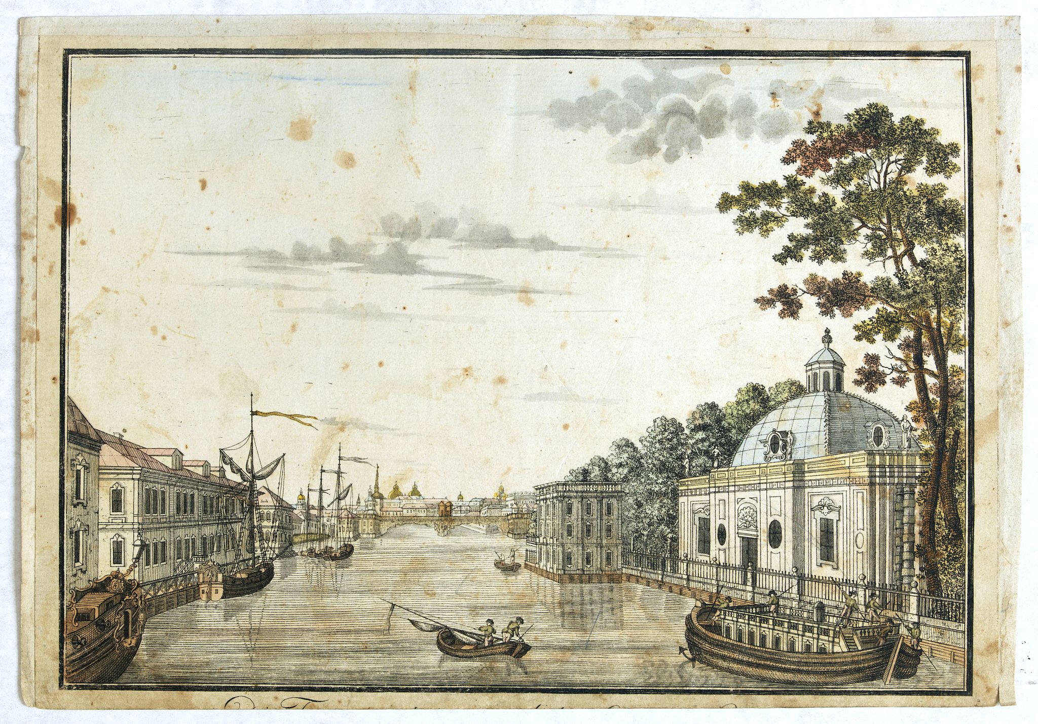 DURFELDT, F., (Die Fontanka beim kaiserlichen Garten in Petersbourg.), antique map, old maps