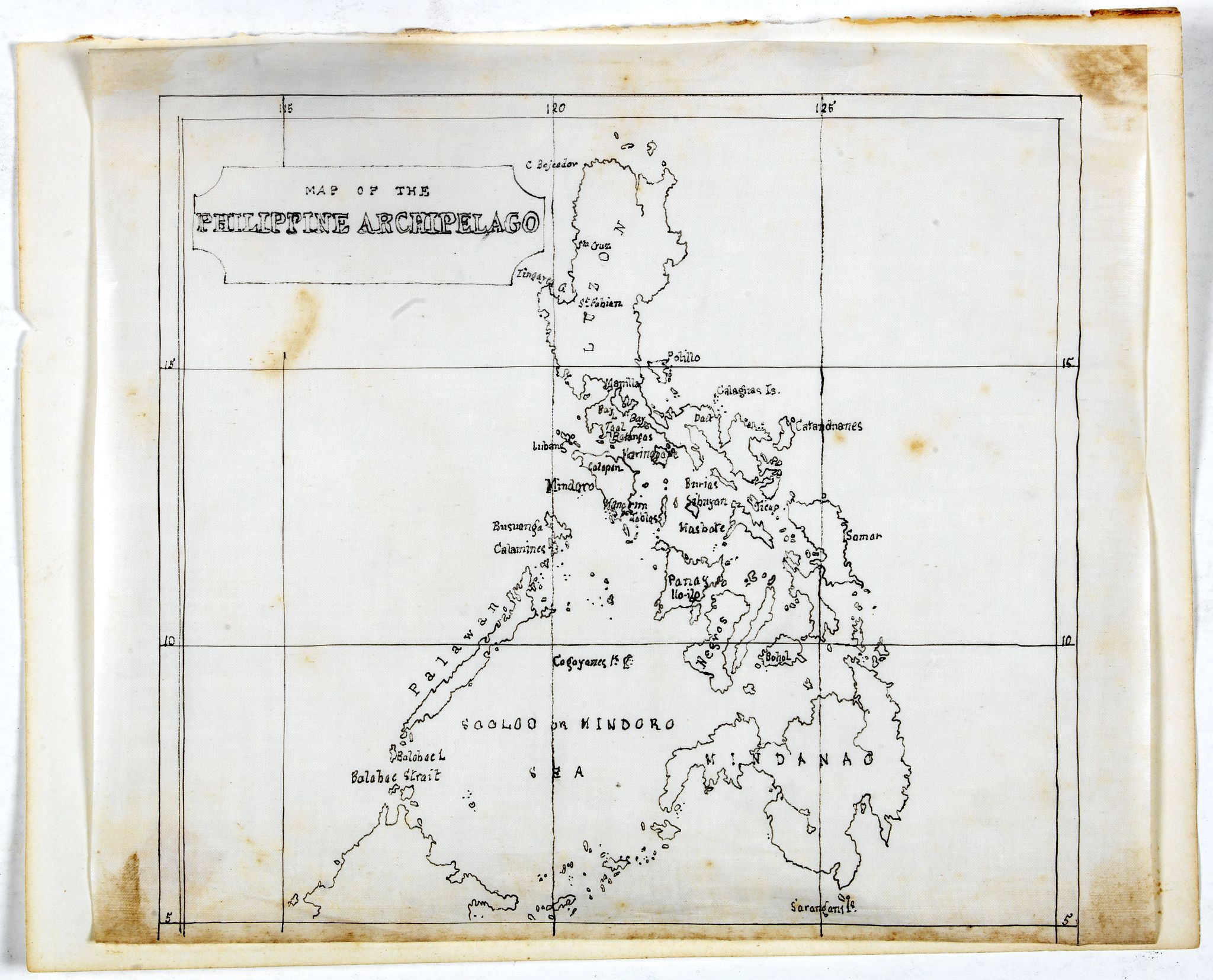 ANONYMOUS., Manuscript map of the Philippine Archipelago., antique map, old maps