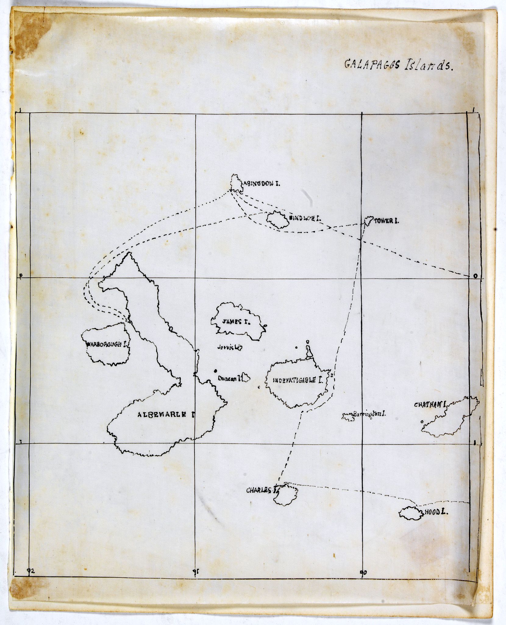 ANONYMOUS, Galapagos Islands., antique map, old maps