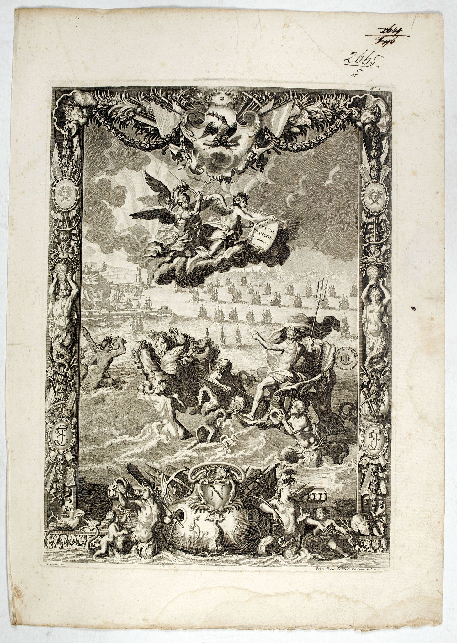 VIANEN, J.van, (Title page) Le Neptune François., antique map, old maps