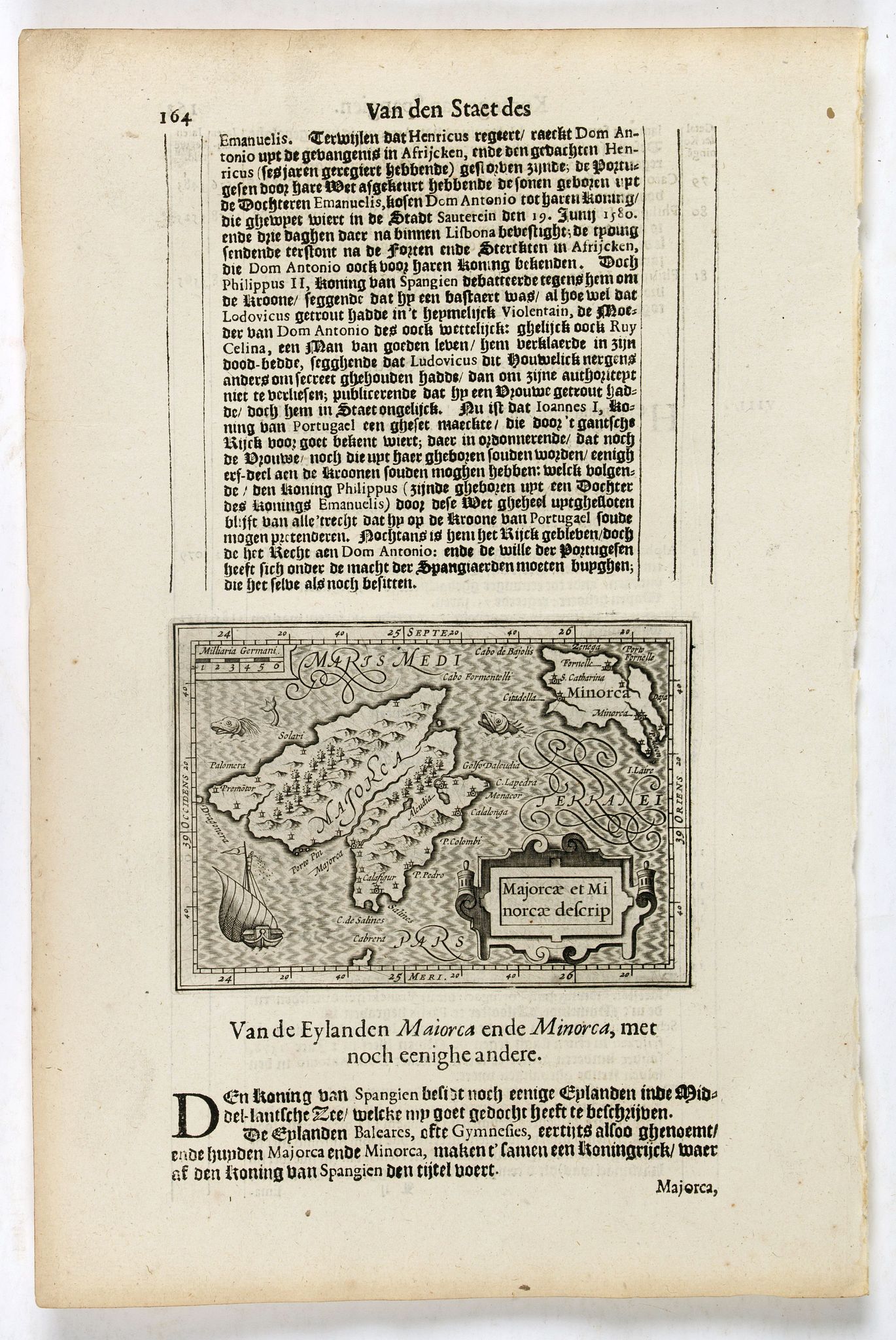 DE CLERCK, N., Majorcae et Minorcae descrip., antique map, old maps
