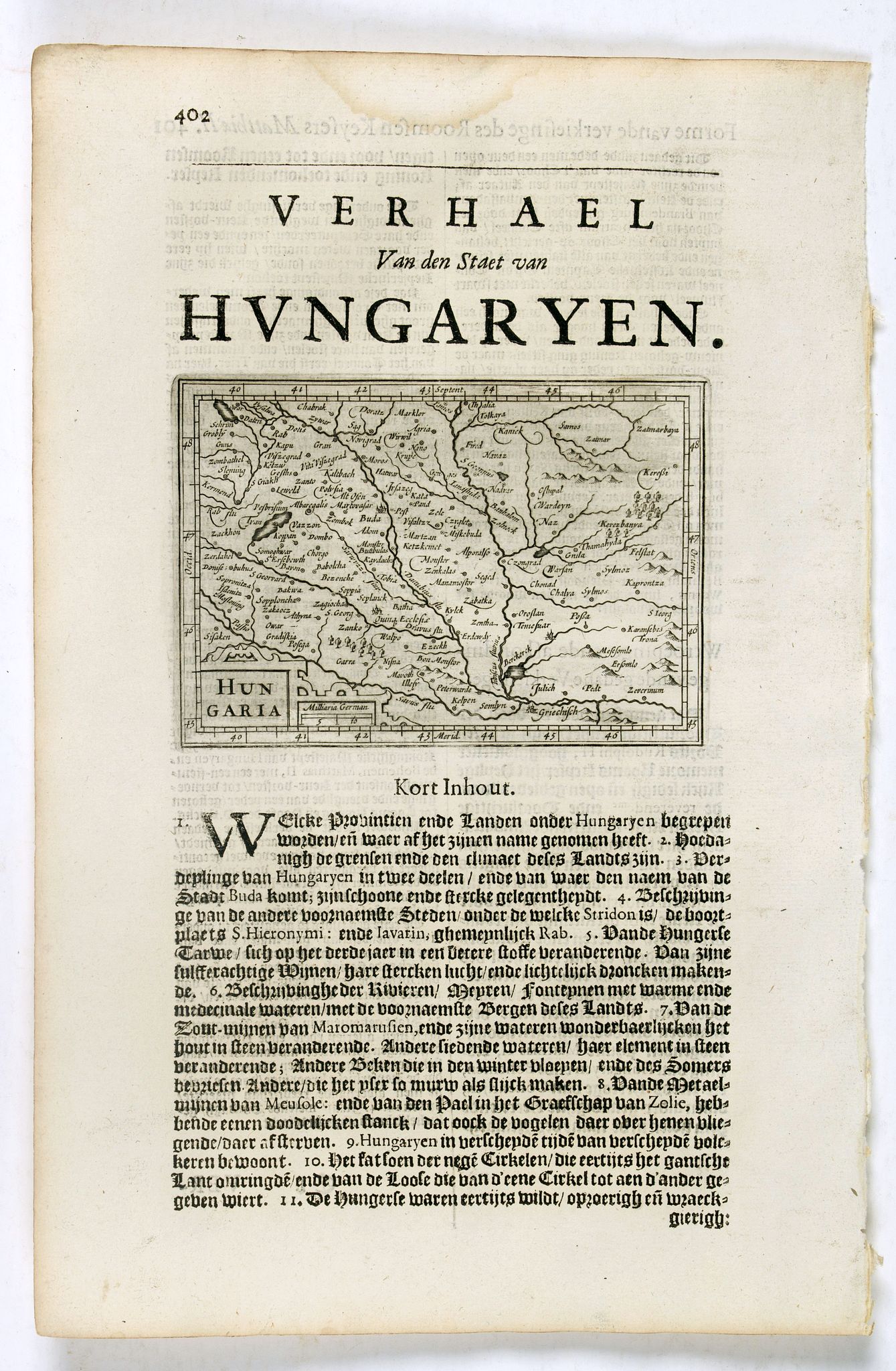 DE CLERCK, N., Hungaria., antique map, old maps