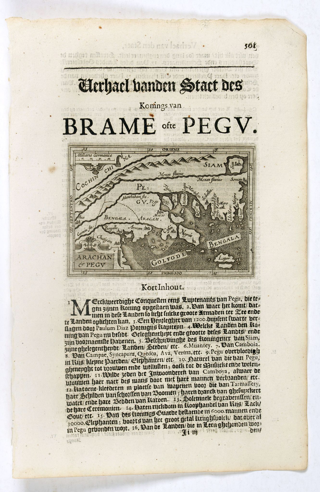 DE CLERCK, N., Arachan & Pegu., antique map, old maps