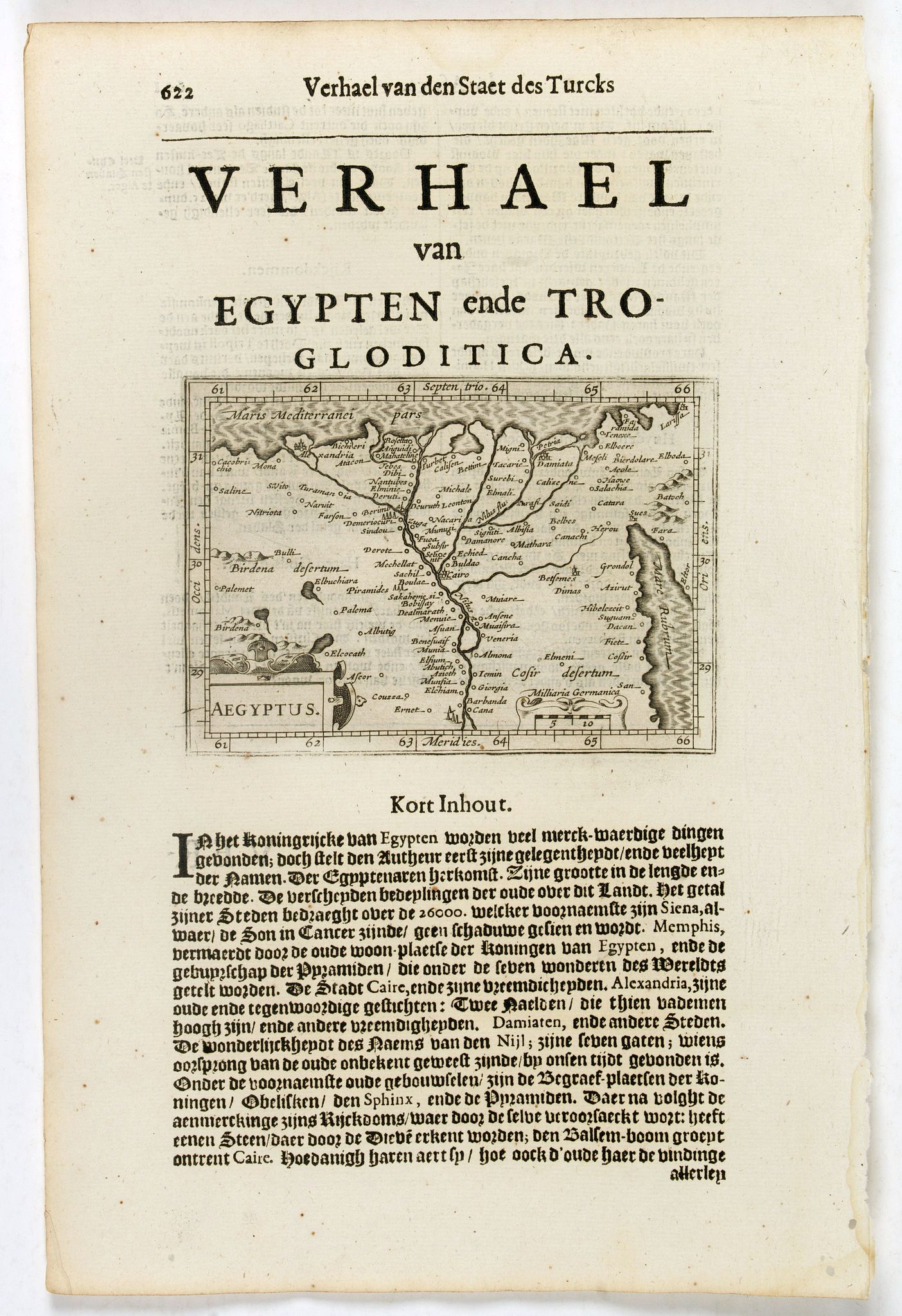 DE CLERCK, N., Aegyptus., antique map, old maps