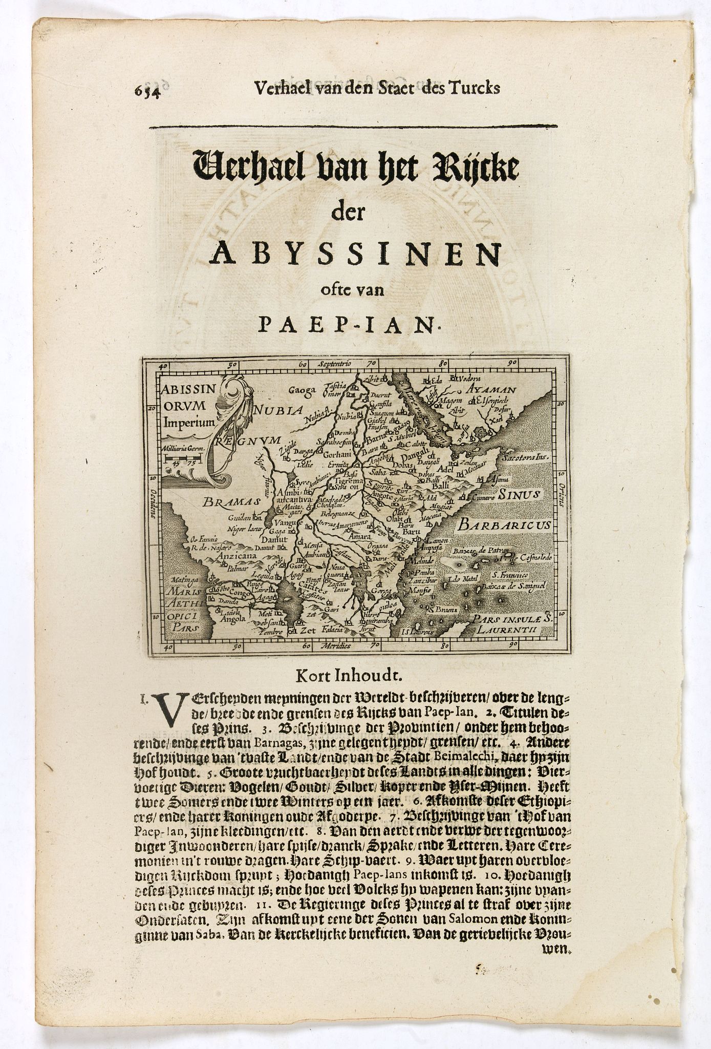 DE CLERCK, N., Abissinorum Imperium. / Acomath .I. Turcarum Imperator .XIIX. Ex Stirp. Ottomannica., antique map, old maps