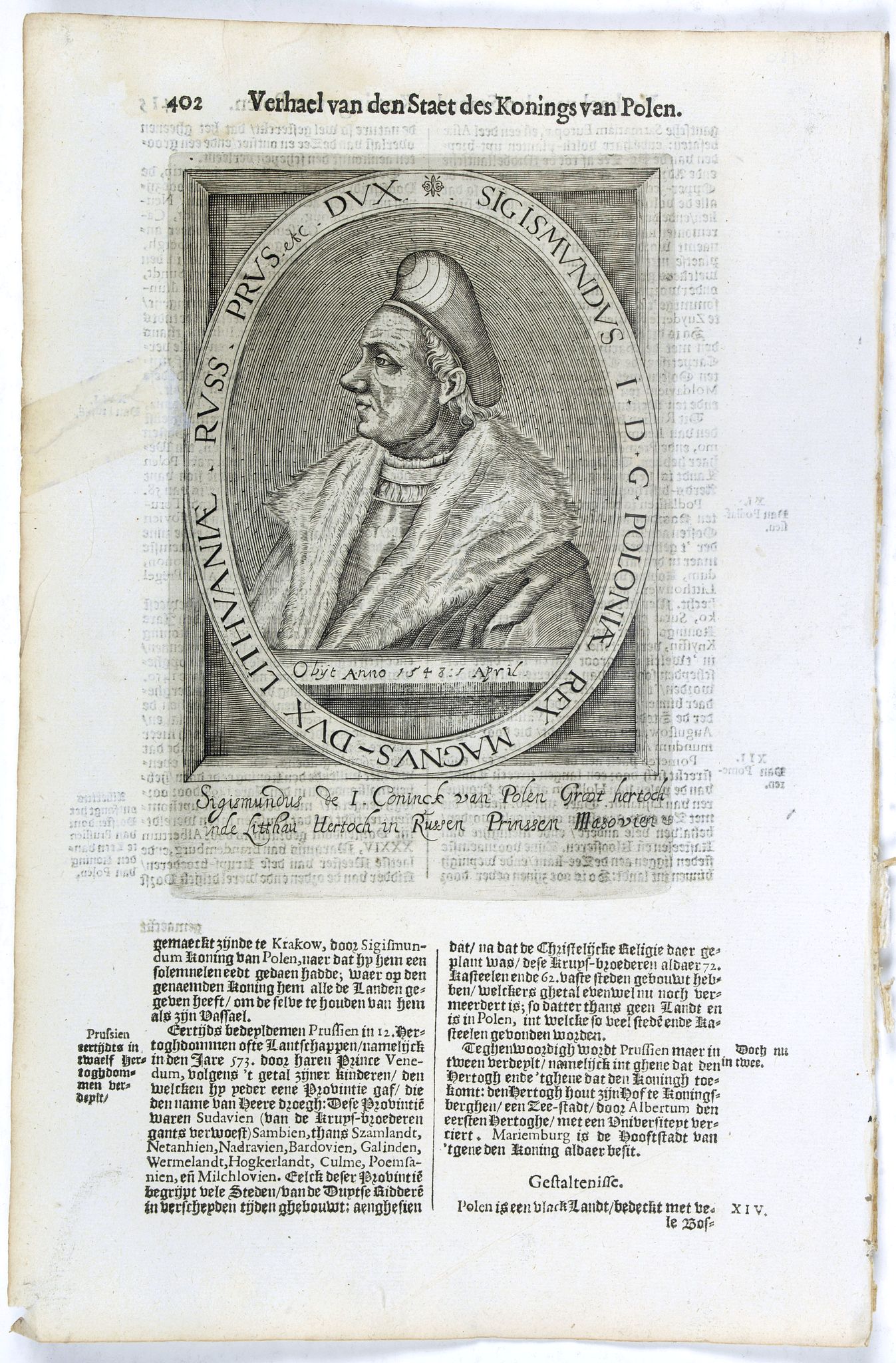 DE CLERCK, N., Sigismundus I. D. G. Poloniae Rex Magnus-Dux Lithuaniae. Russ. Prus. etc. Dux., antique map, old maps