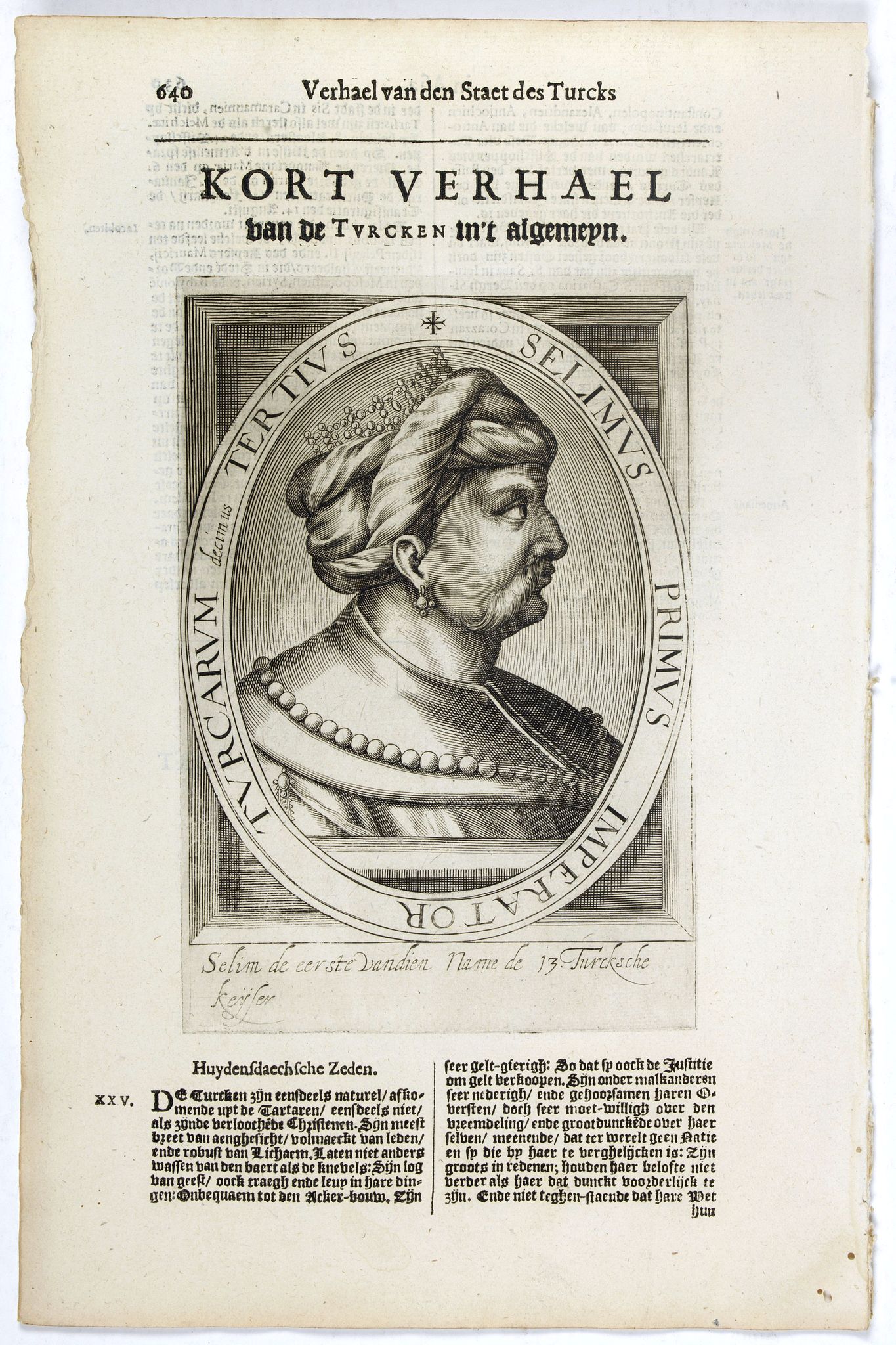 DE CLERCK, N., Selimus Primus Imperator Turcarum decimus Tertius., antique map, old maps