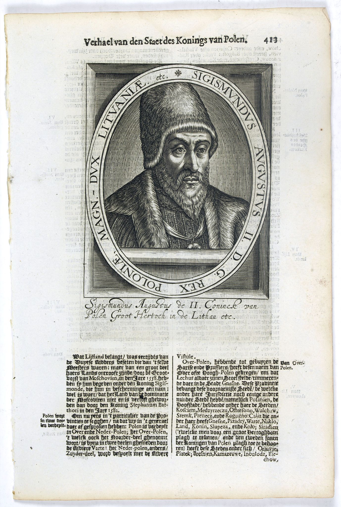 DE CLERCK, N., Sigismundus Augustus II. D. G. Rex Poloniae, Magn.-Dux Lituaniae. etc., antique map, old maps