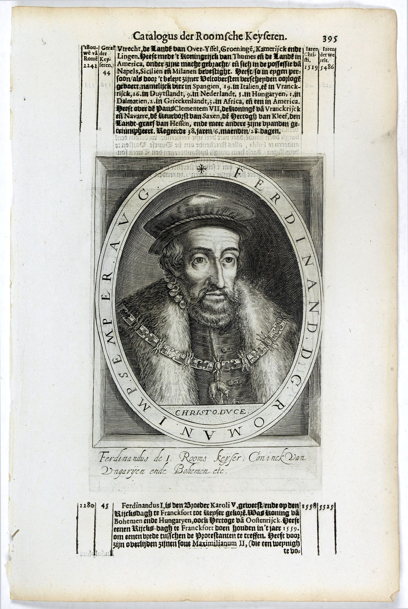 DE CLERCK, N., Ferdinand. D. G. Roman. Imp. Semper. Aug. / Maximilianus II. . ., antique map, old maps