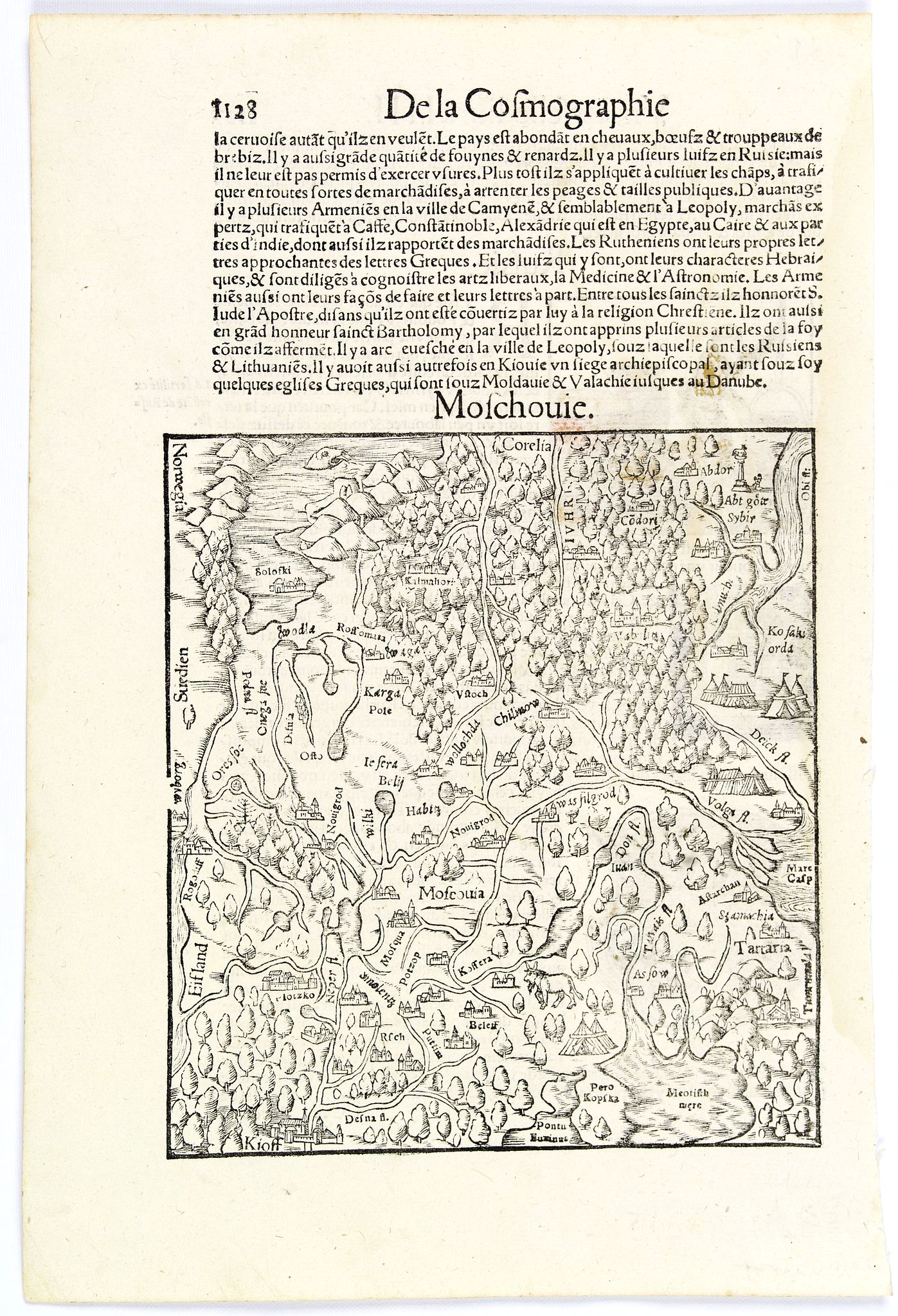 MÜNSTER,S. / DE BELLEFOREST, F., Moschouie., antique map, old maps