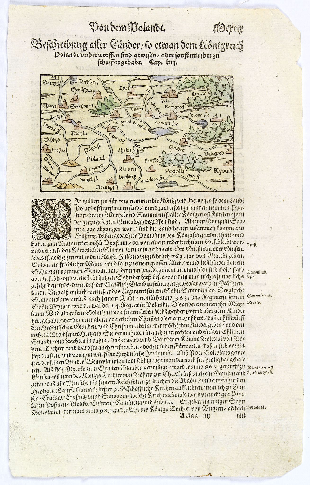 MÜNSTER, S, Beschreibung aller Laender so Etwann dem Koenigreich Poland…, antique map, old maps