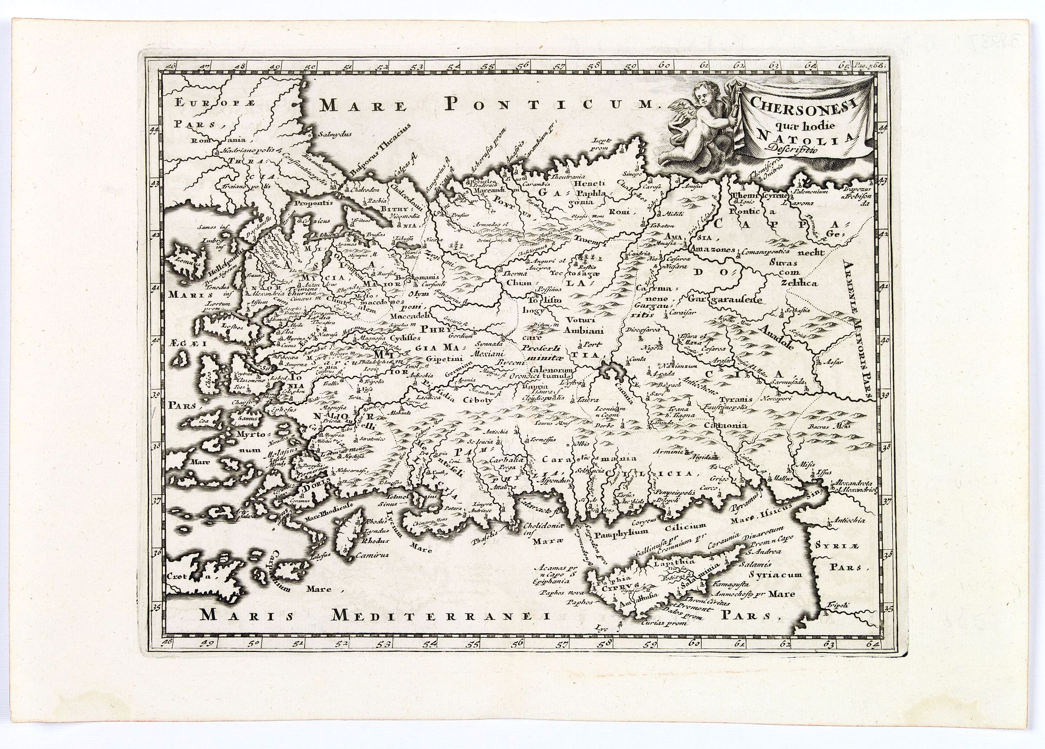 CLUVER., Chersonesi quae hodie Natolia Descriptio., antique map, old maps