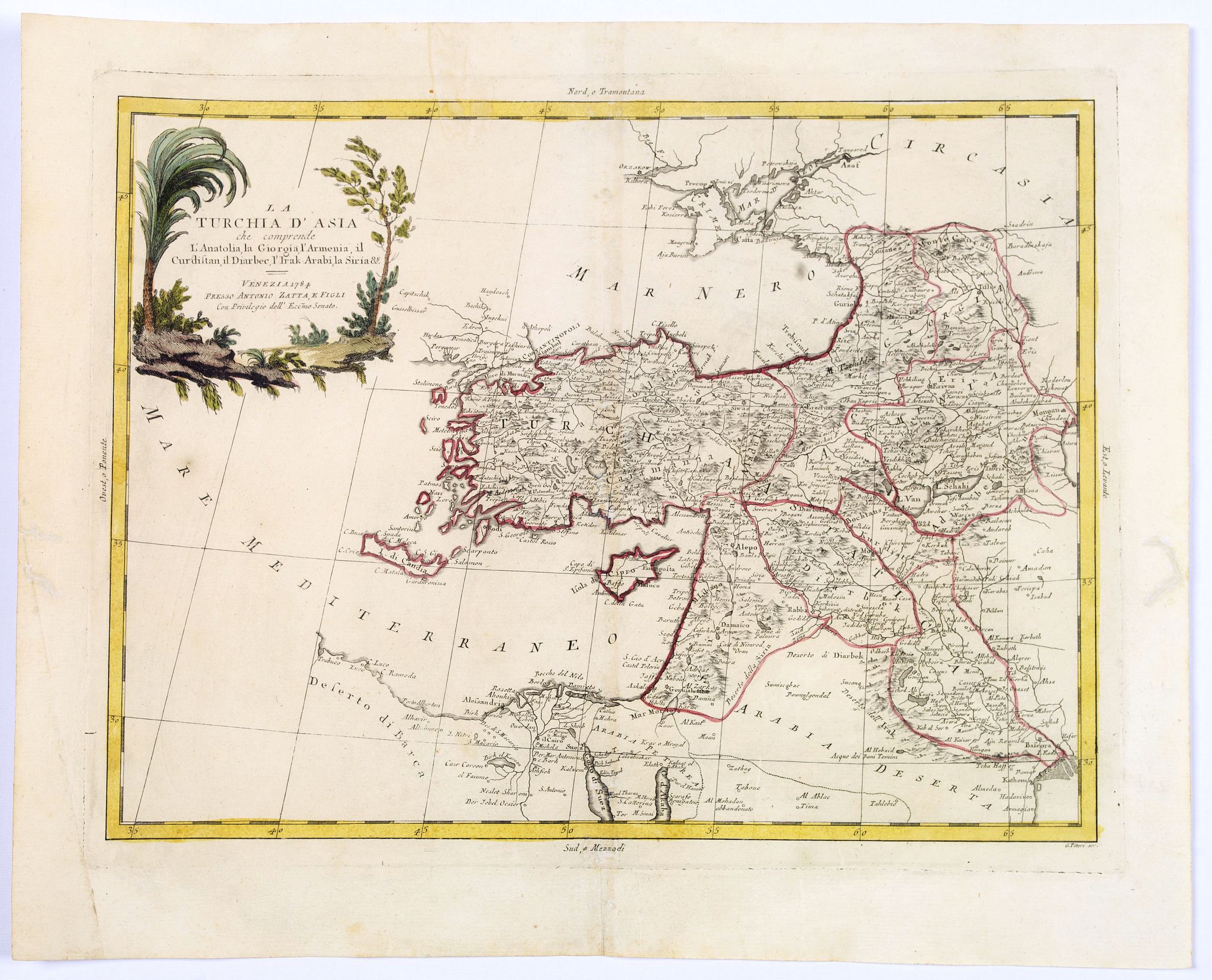 ZATTA, A., La Turchia d'Asia che comprende L'Anatolia, la Giorgia, l'Armenia…, antique map, old maps