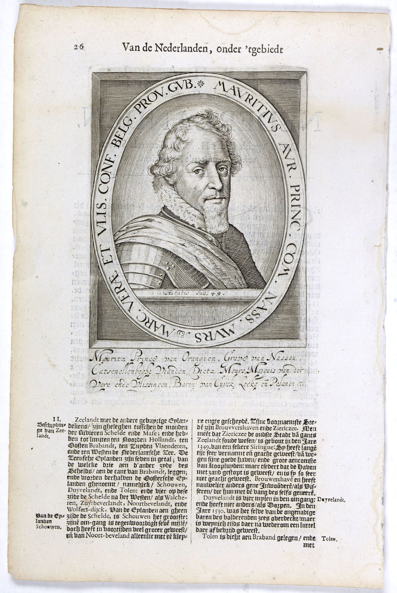 DE CLERCK, N., Mauritius Aur. Princ. Com. Nass. Murs. & Marc. Verae Et Ulis. Conf. Belg. Prov. Gub., antique map, old maps
