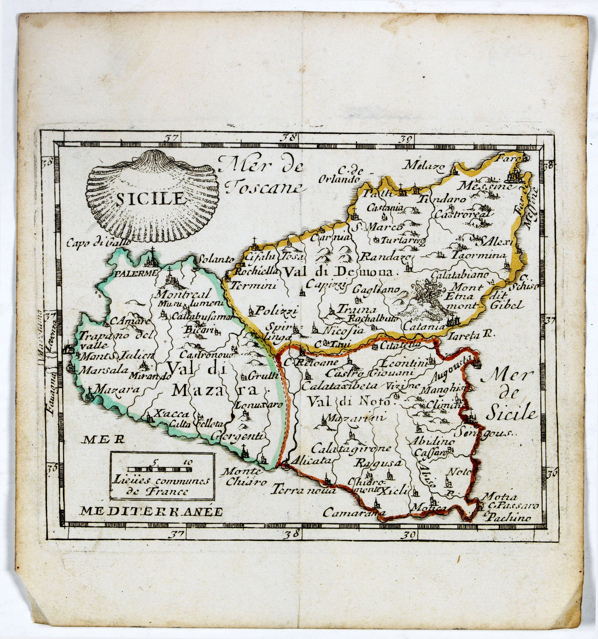 DU VAL, P., Sicile., antique map, old maps