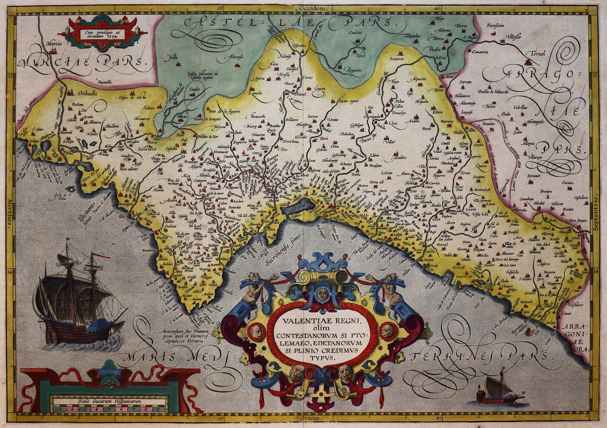 ORTELIUS,A., Valentiae Regni., antique map, old maps