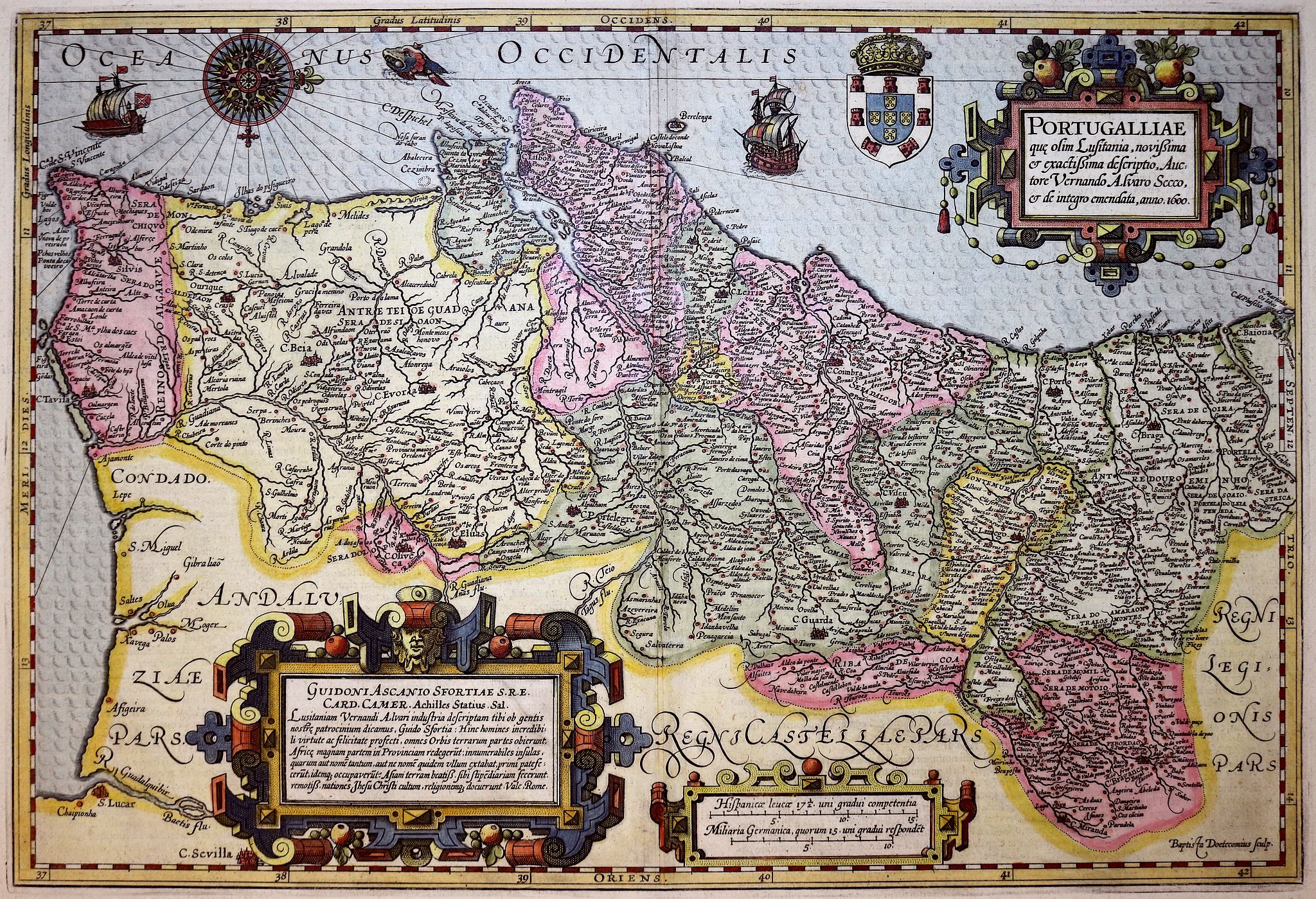 MERCATOR,G./ HONDIUS,J., Portugalliae que olim Lusitania..., antique map, old maps
