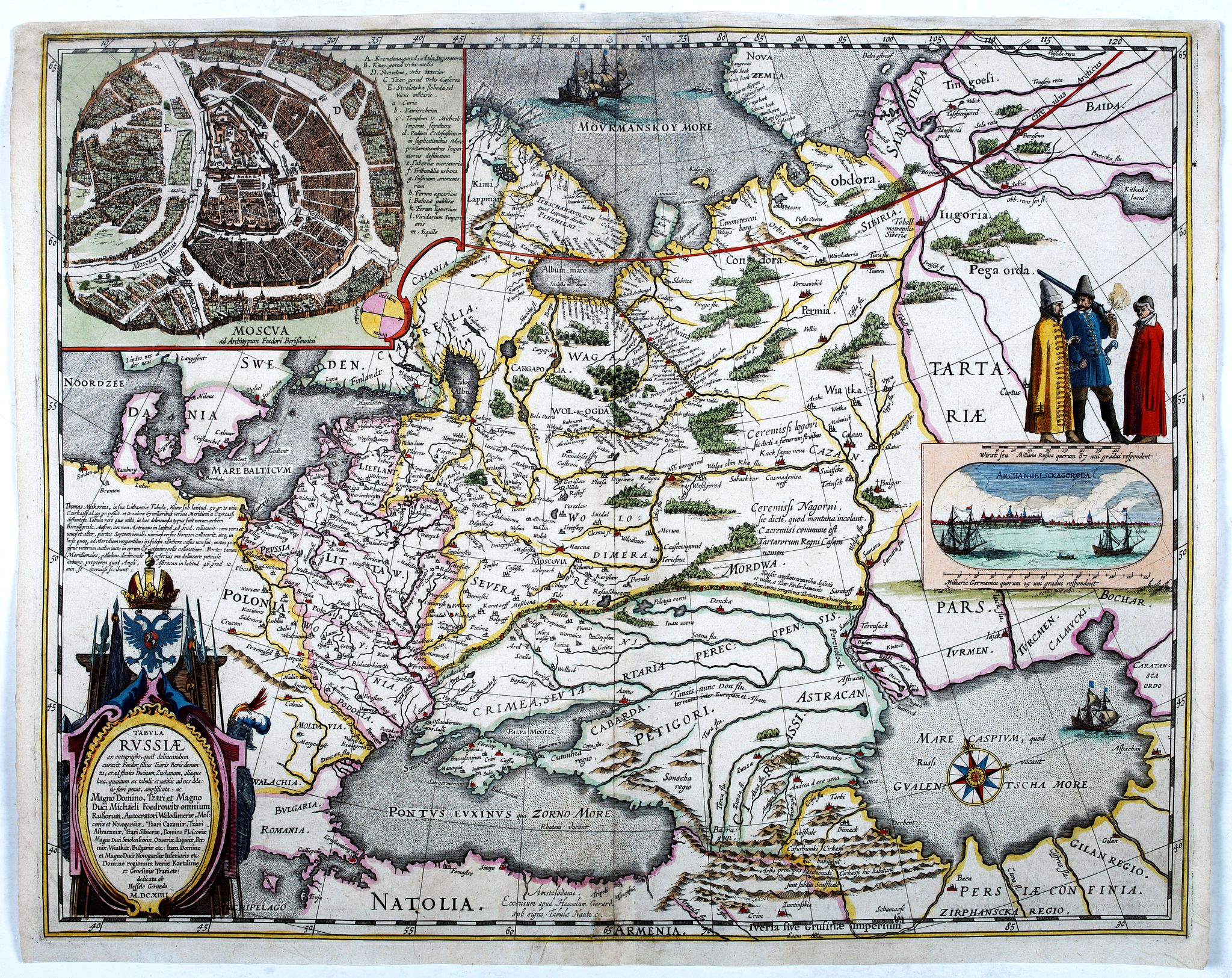 HESSEL GERRITSZ., Tabula Russiae. . ., antique map, old maps