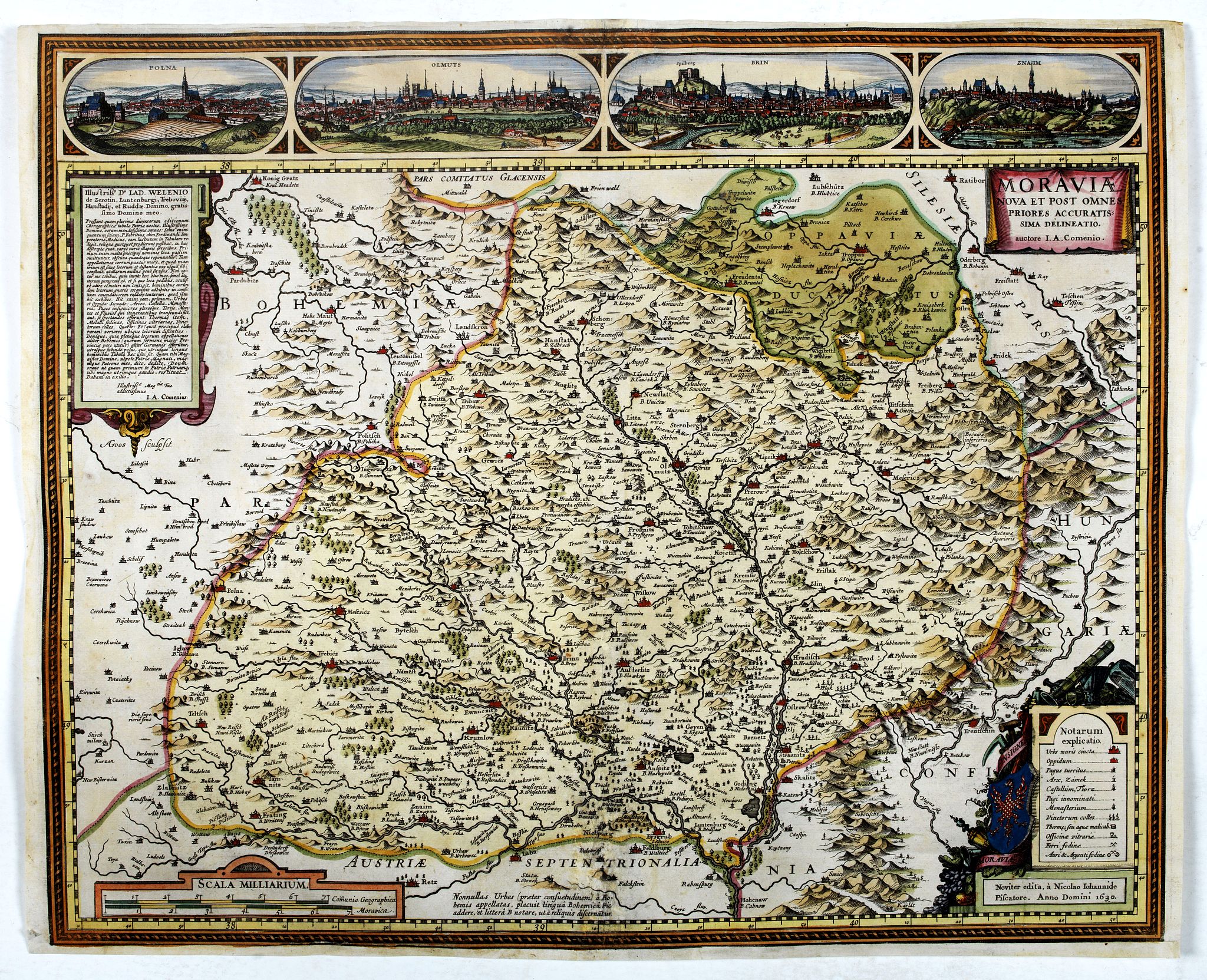 VISSCHER, N., Moraviae Nova et post omnes priores accuratissima delineatio., antique map, old maps