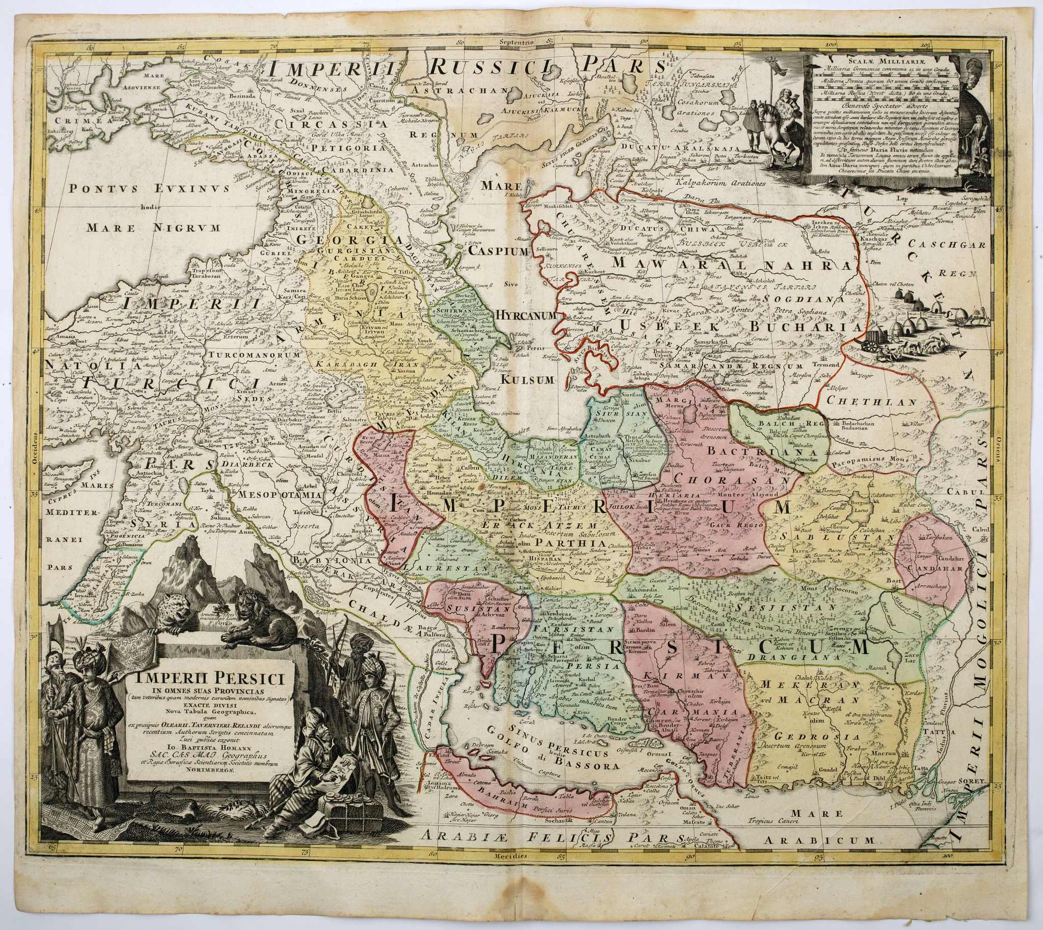 HOMANN, J.B., Imperii Persici in omnes suas Provincias . . . Exacte Divisi Nova Tabula Geographica. . ., antique map, old maps