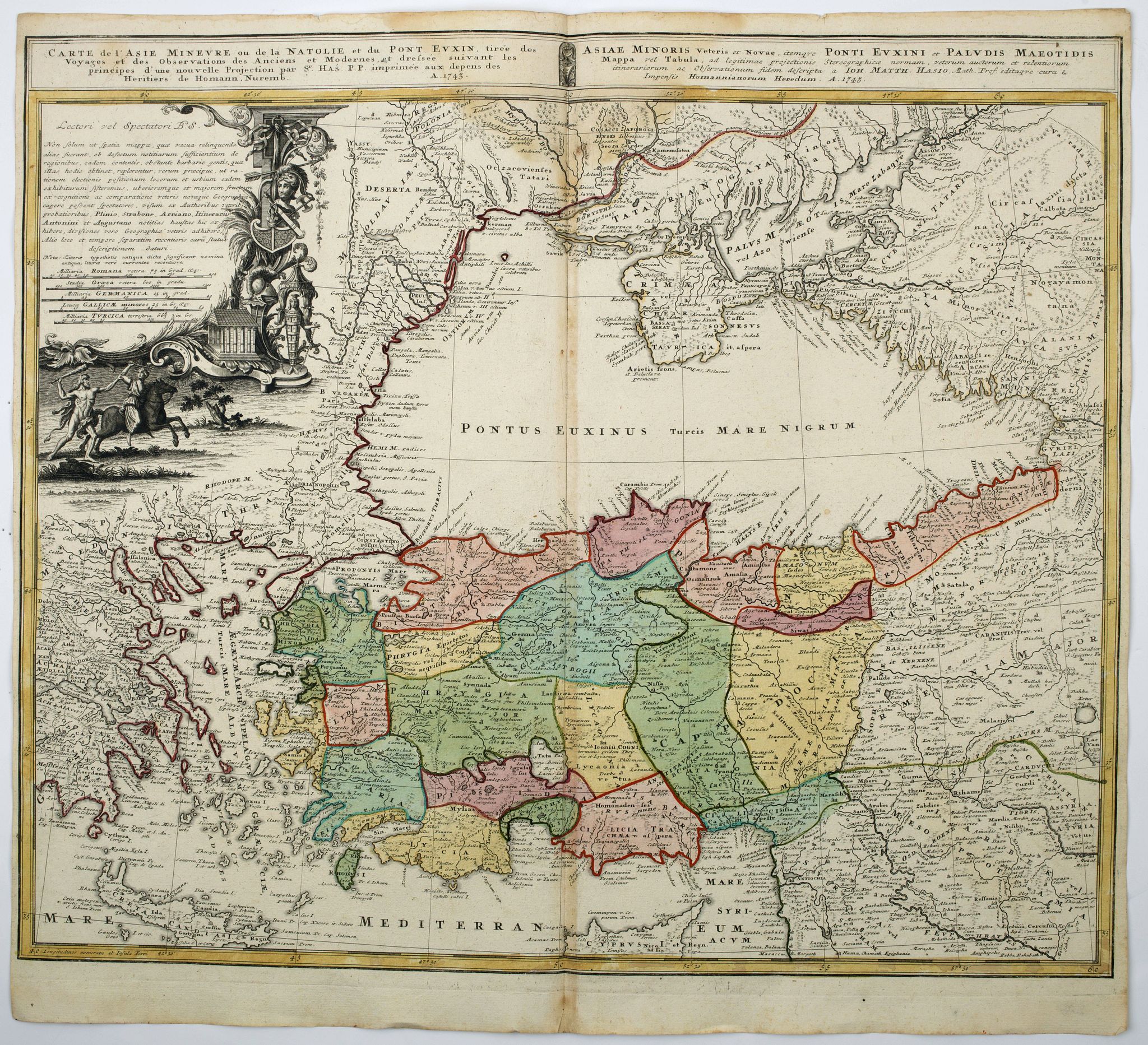 HOMAN HEIRS., Carte de l'Asie Minevre ou de la Natolie et du Pont Euxin…, antique map, old maps