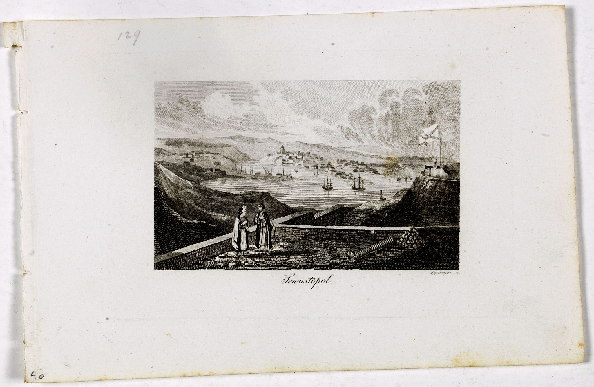 ZECHMAYER, L., Sewastopol. (Sebastopol), antique map, old maps