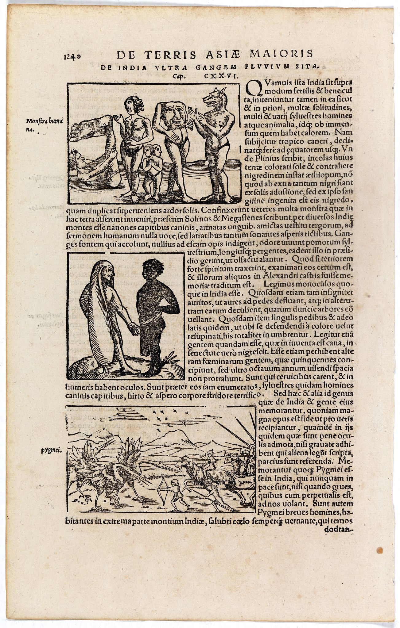 MÜNSTER, S., De Terris Asiae Maioris de India Ultra Gangem Fluvium Sita., antique map, old maps