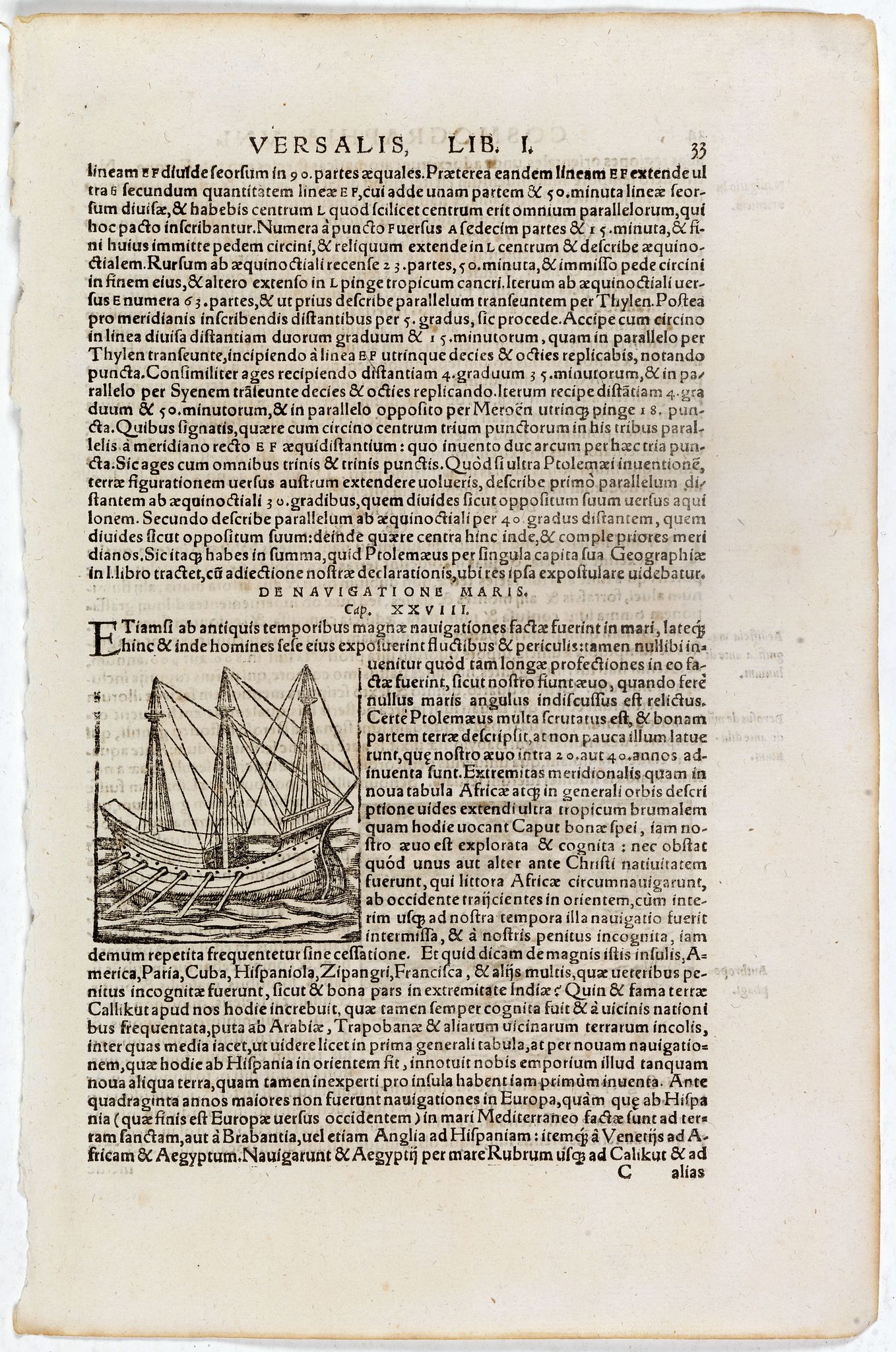 MÜNSTER, S., De Navigatione Maris., antique map, old maps