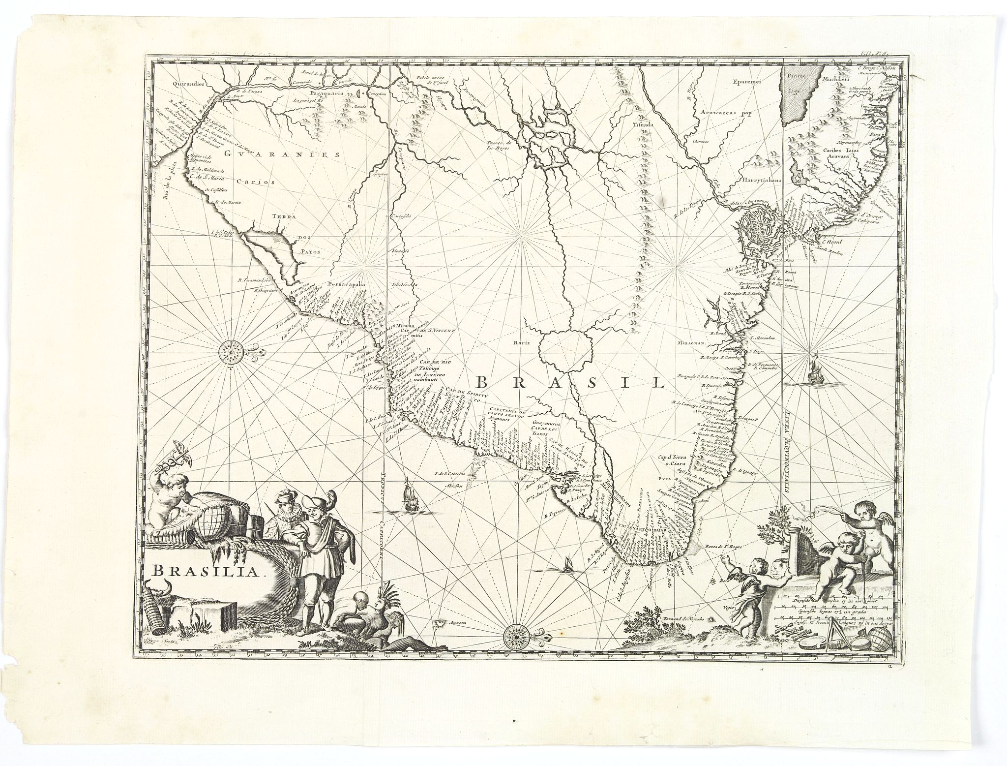 CHURCHIL, J., Brasilia., antique map, old maps