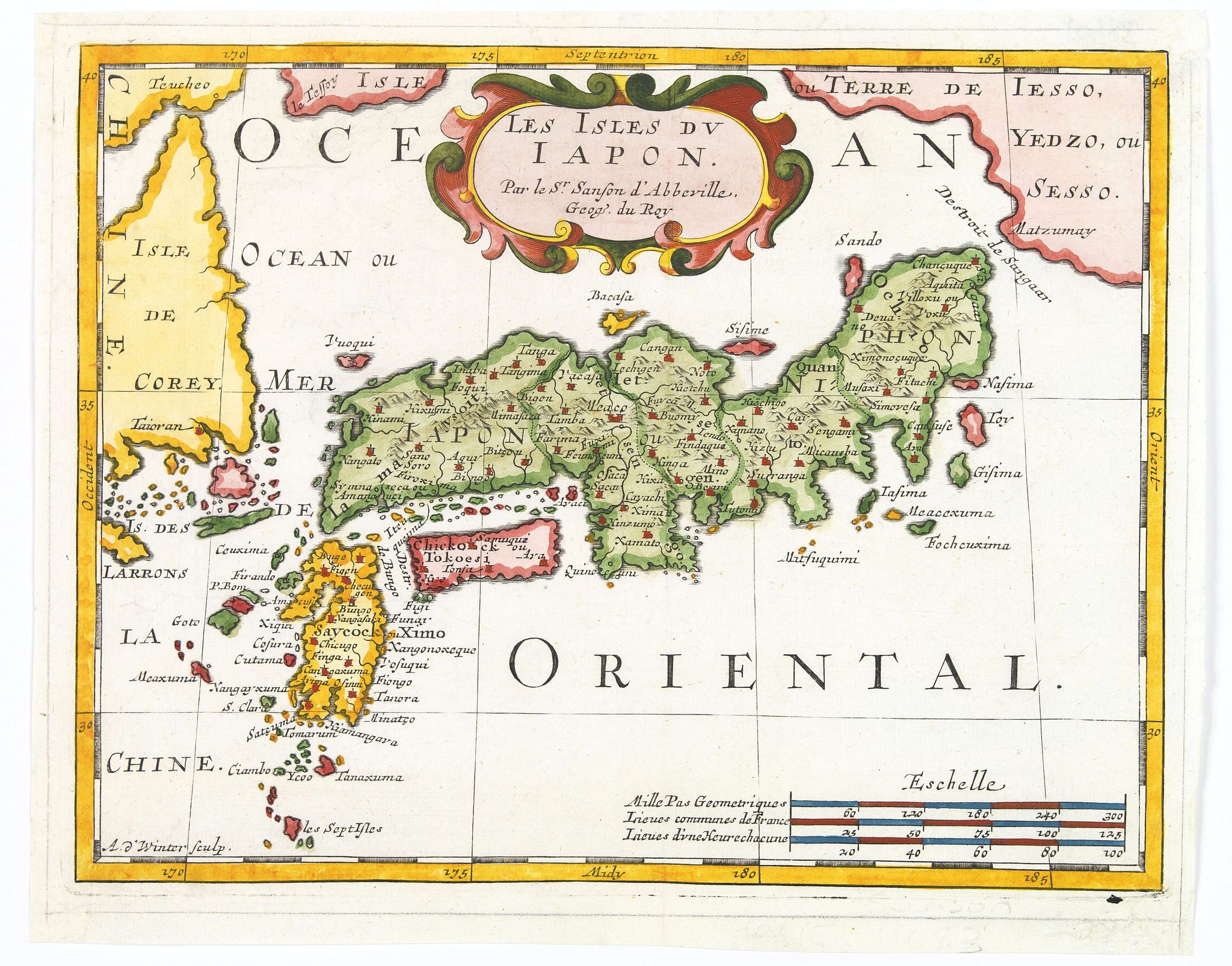 SANSON, N., Les Isles du Iapon., antique map, old maps
