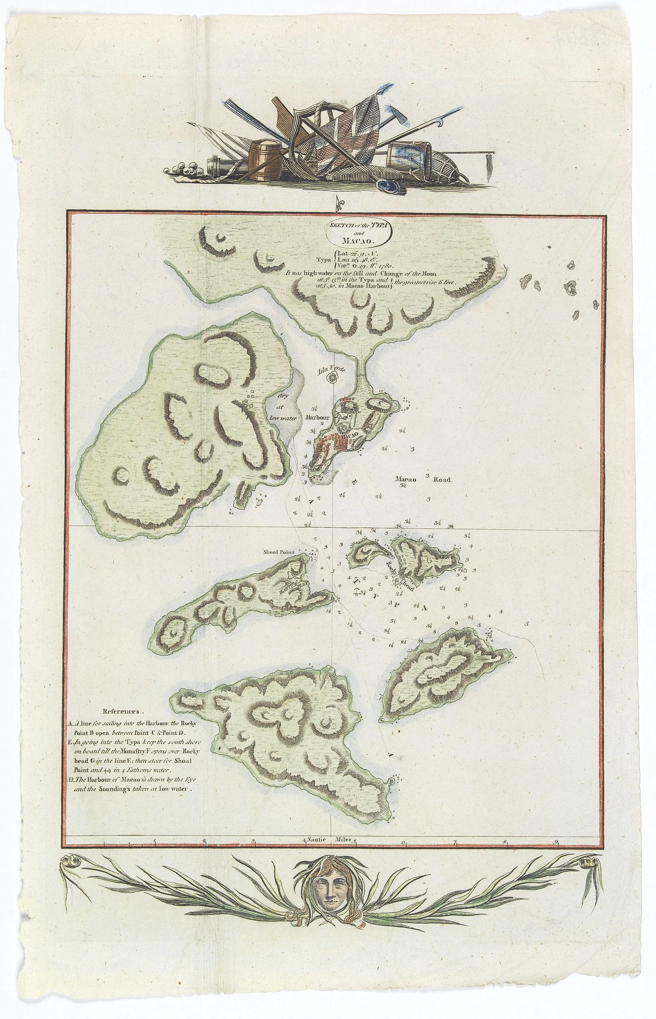 HOGG, Alexander., Sketch of the Typa and Macao., antique map, old maps