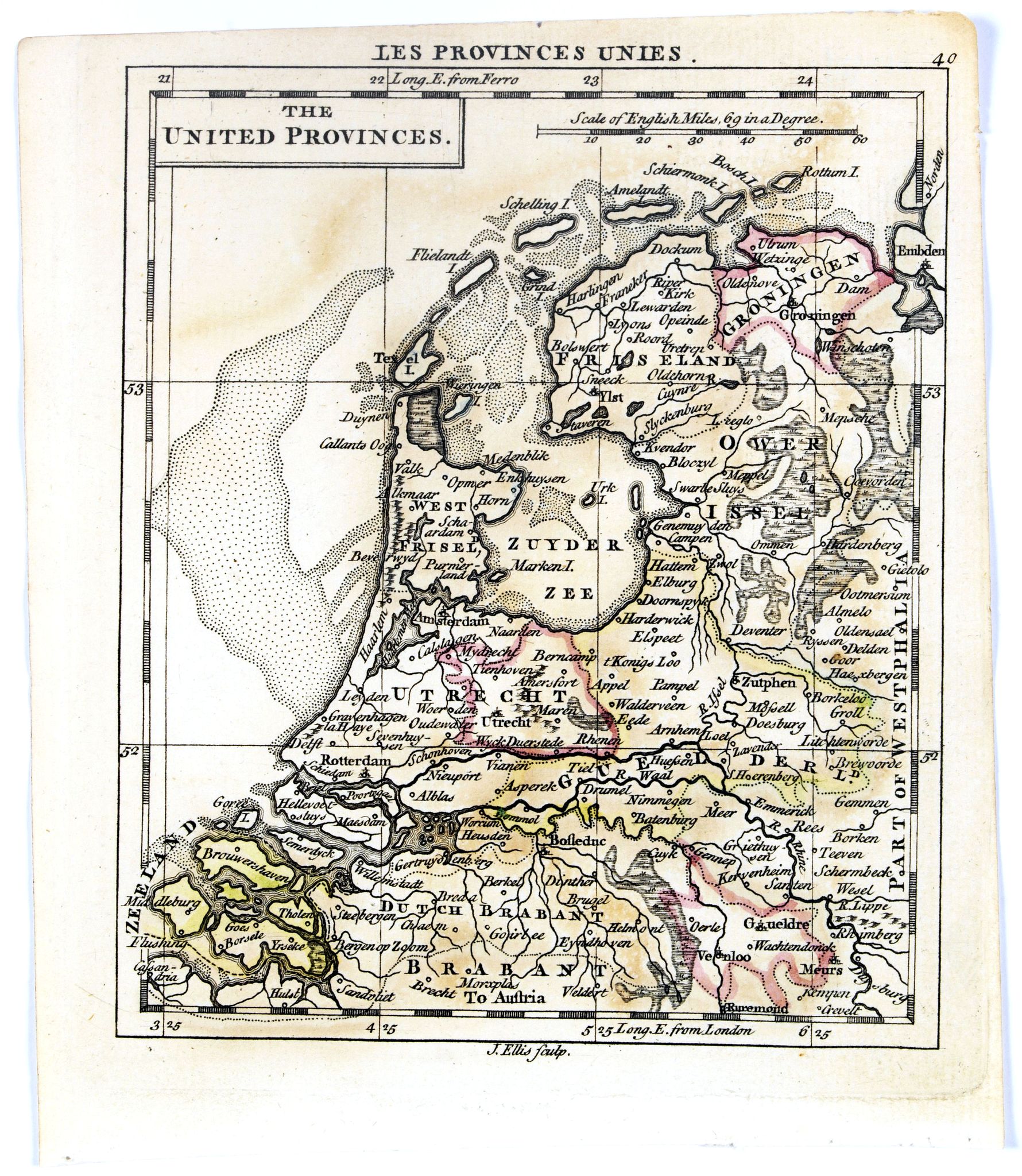 DURY, A. / SAYER, R. / KITCHIN, T., The United Provincies., antique map, old maps