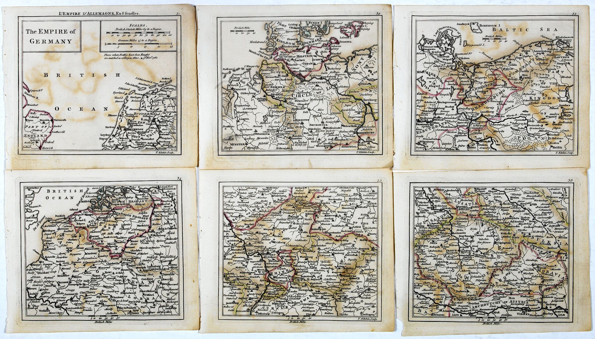 DURY, A. / SAYER, R. / KITCHIN, T., The Empire of Germany., antique map, old maps