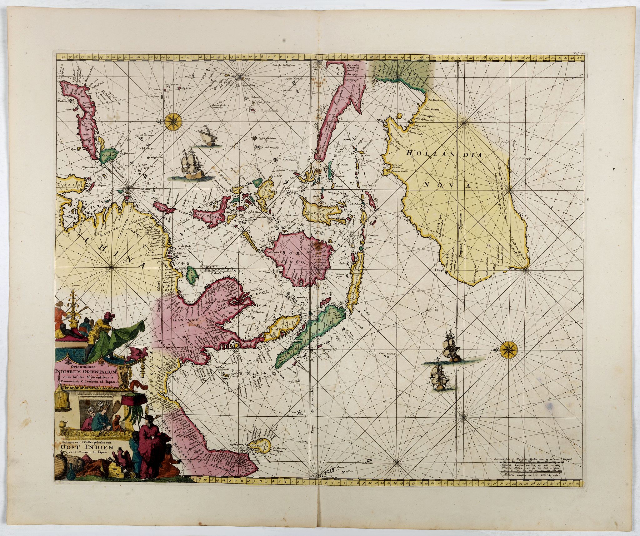 DE WIT, F / RENARD, L., Orientaliora Indiarum Orientalium..C.Comorin ad Iapan., antique map, old maps
